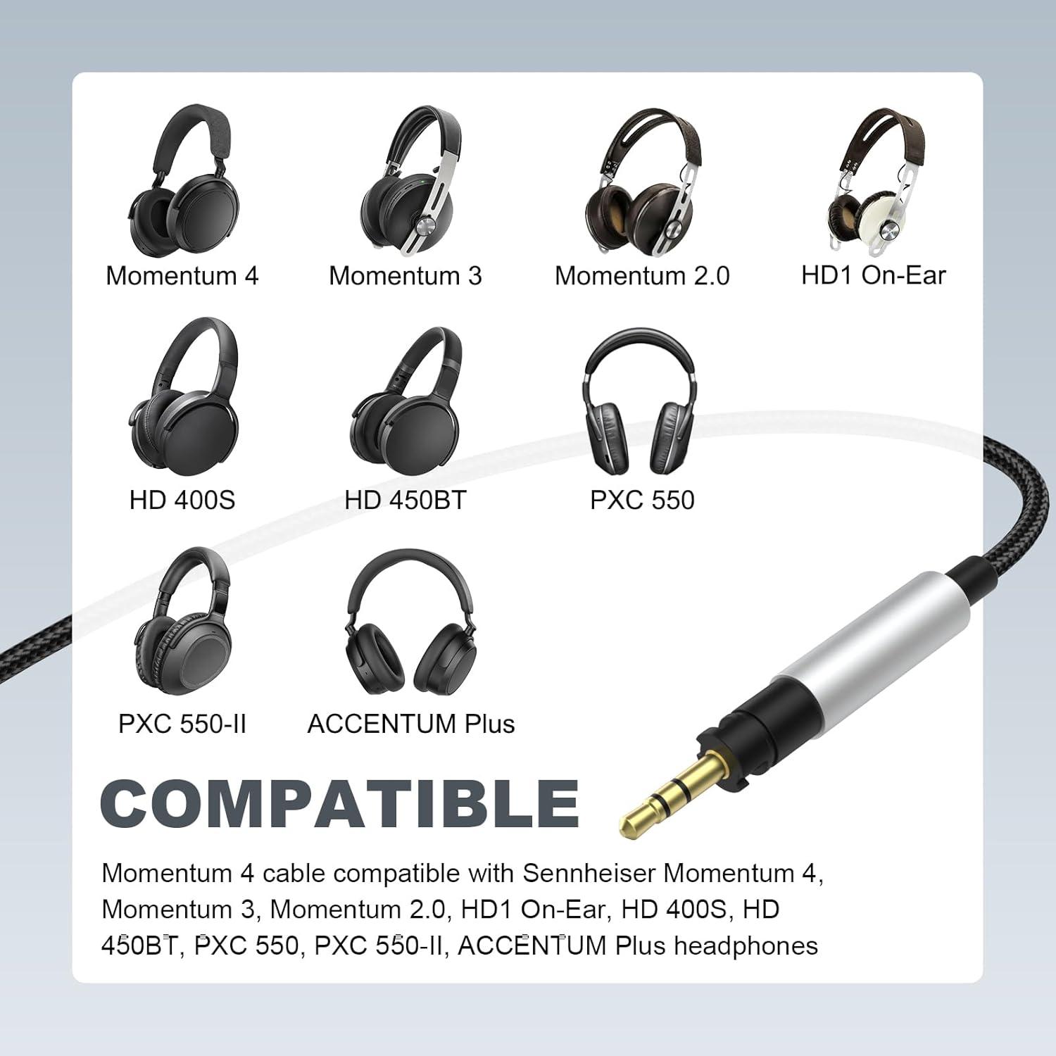 Cable de Audio Momentum 4 Gneinour 2m con Adaptador 6.35mm