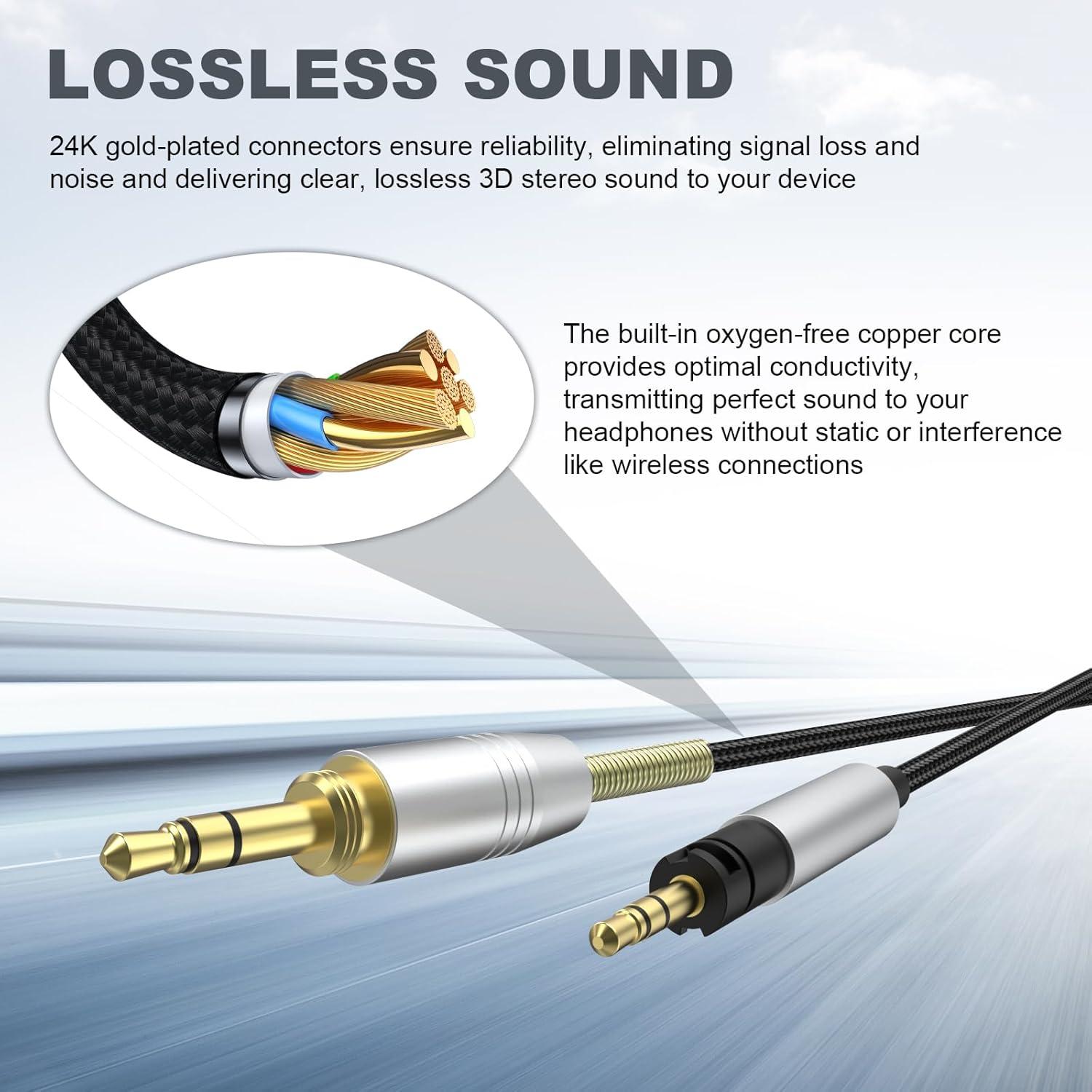 Cable de Audio Momentum 4 Gneinour 2m con Adaptador 6.35mm