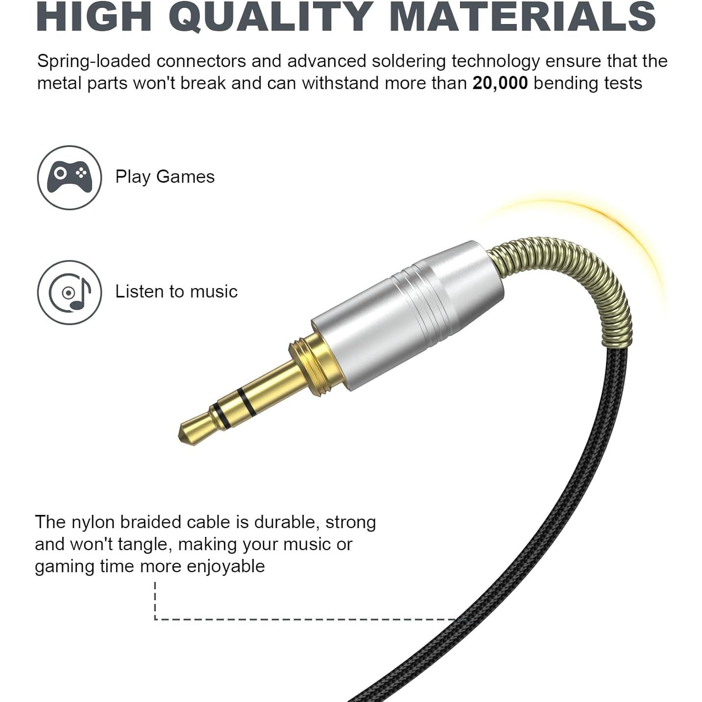 Cable de Audio Momentum 4 Gneinour 2m con Adaptador 6.35mm