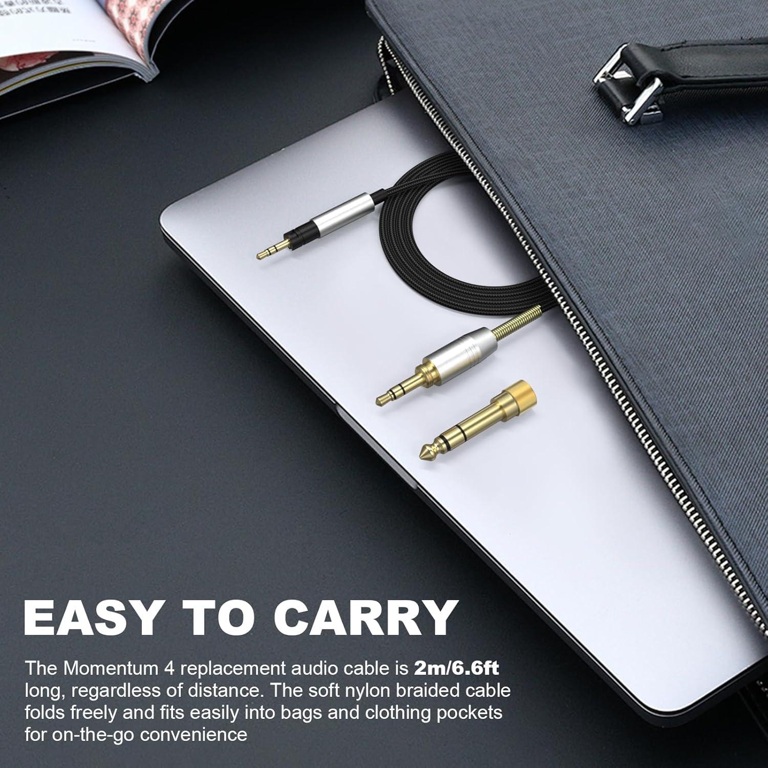 Cable de Audio Momentum 4 Gneinour 2m con Adaptador 6.35mm