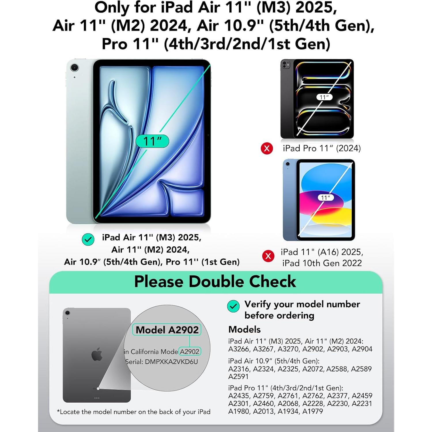 Funda ESR para iPad Air 11" y Pro 11" con teclado negro