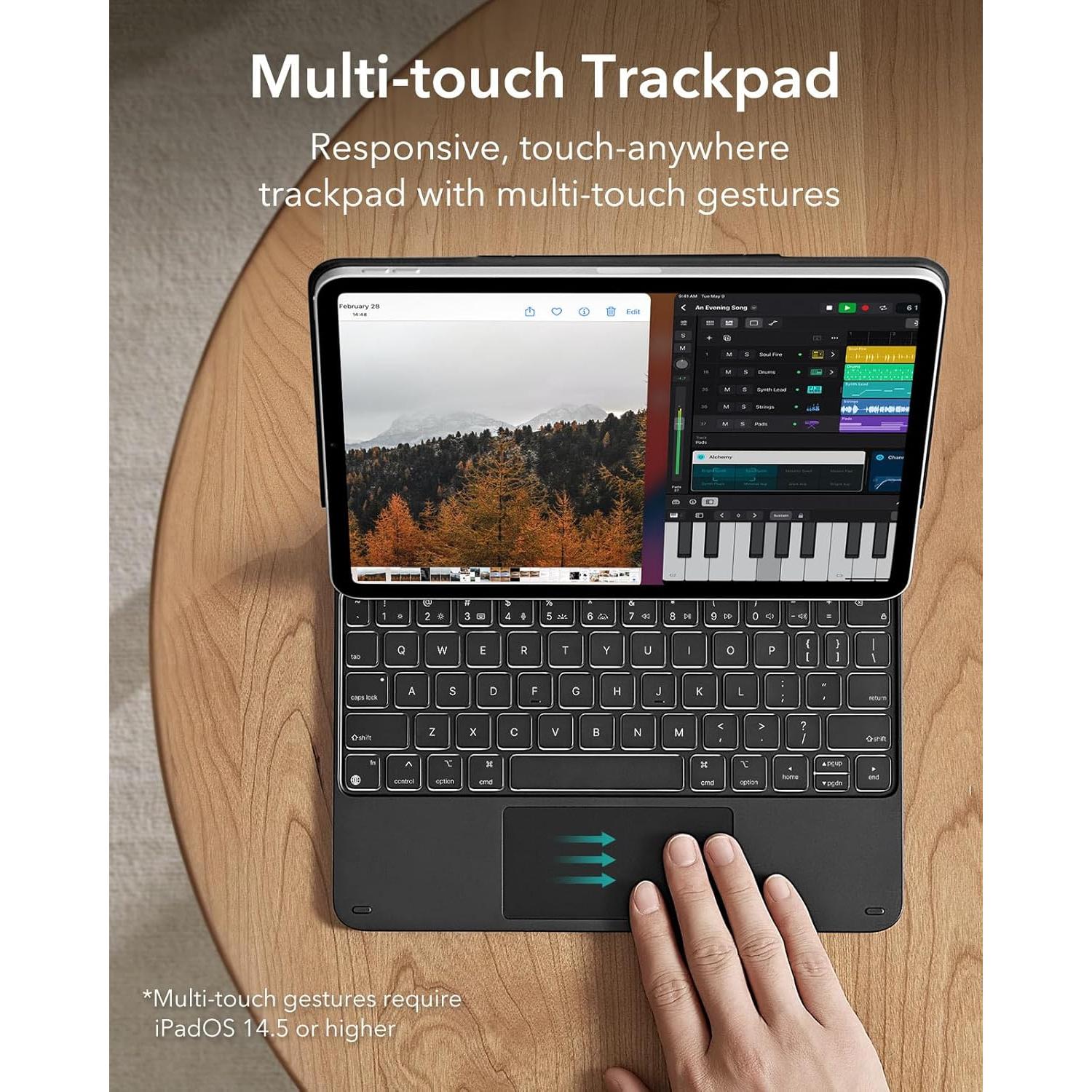 Funda ESR para iPad Air 11" y Pro 11" con teclado negro