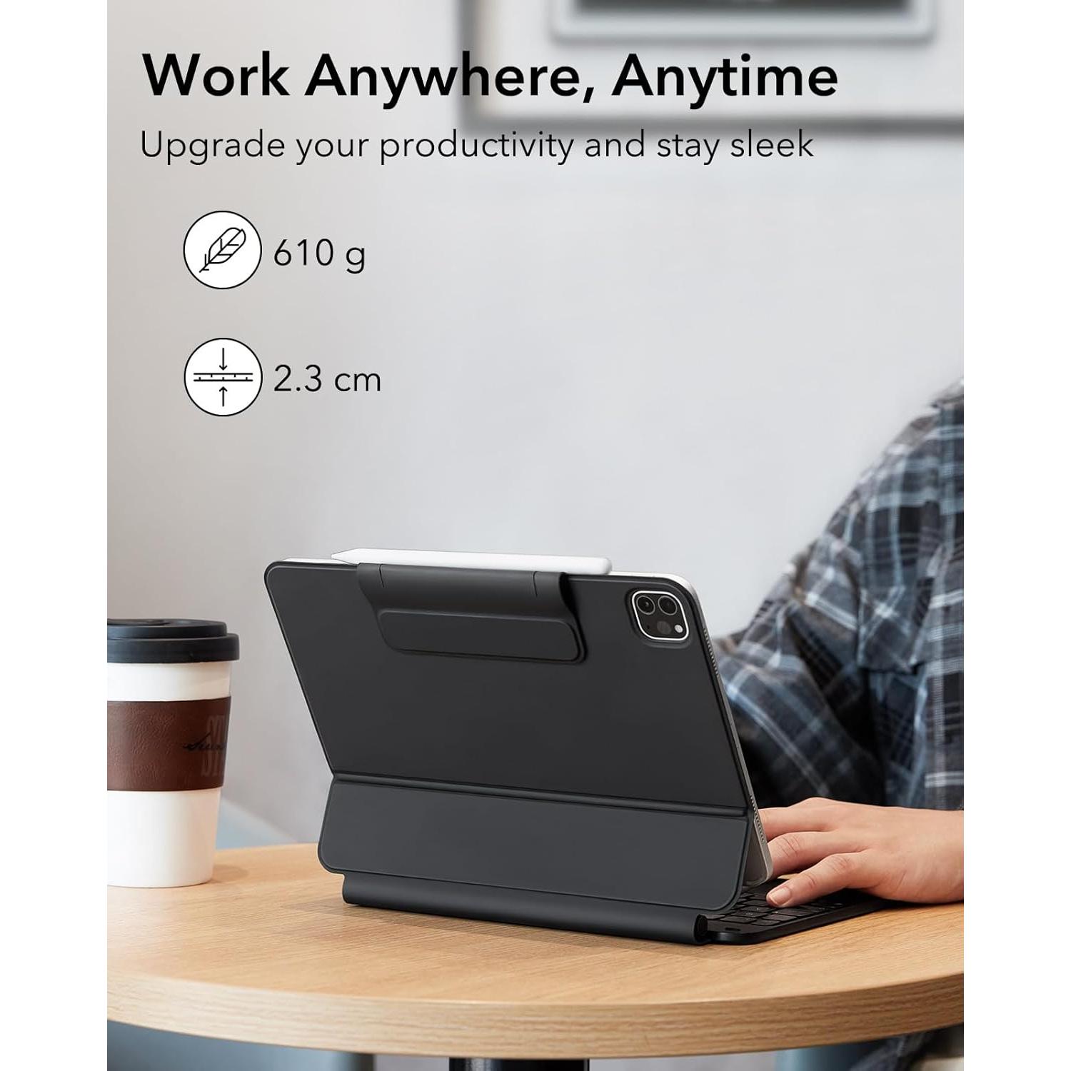 Funda ESR para iPad Air 11" y Pro 11" con teclado negro