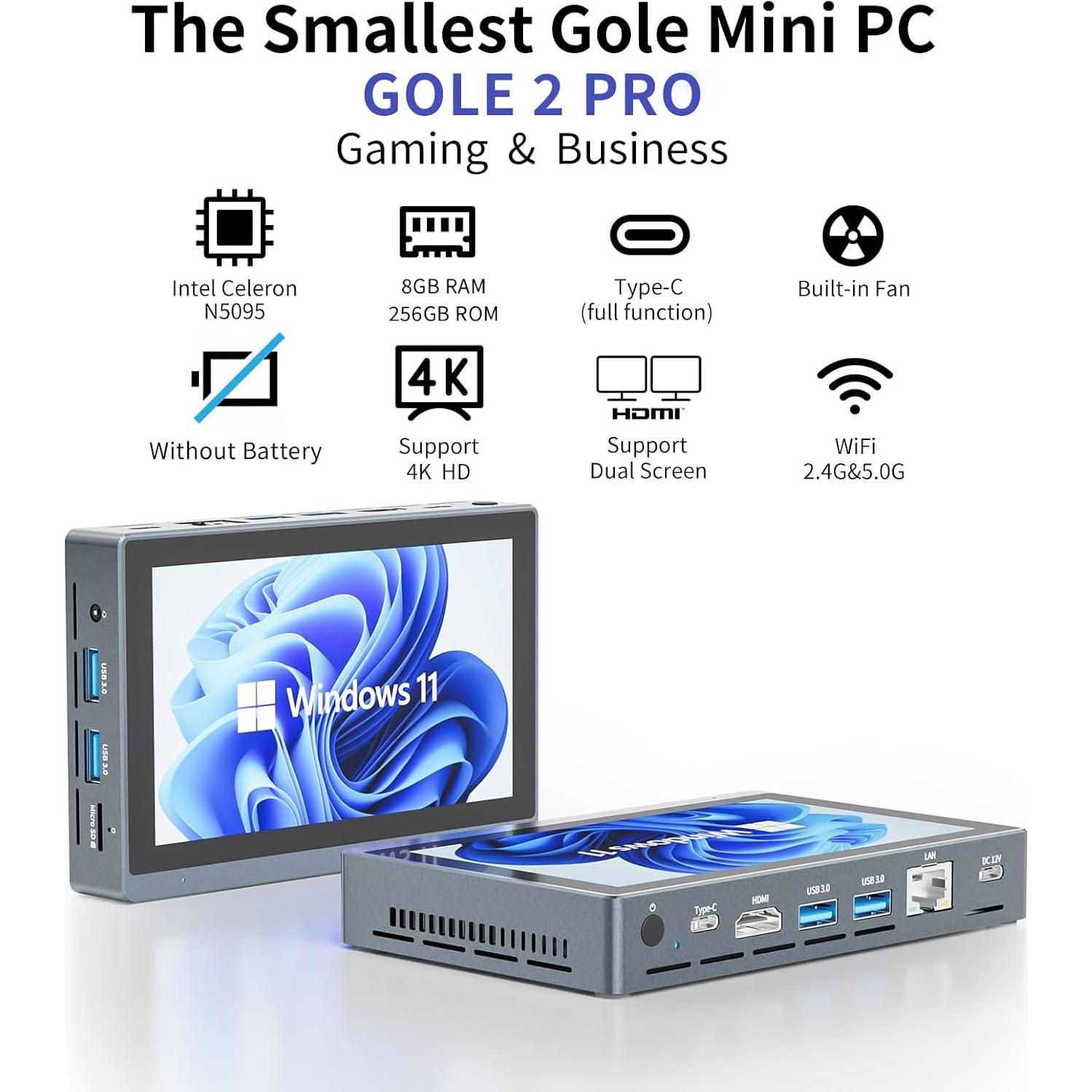 Mini PC HIGOLE GOLE 2 Pro N5095 8GB 256GB Win 11