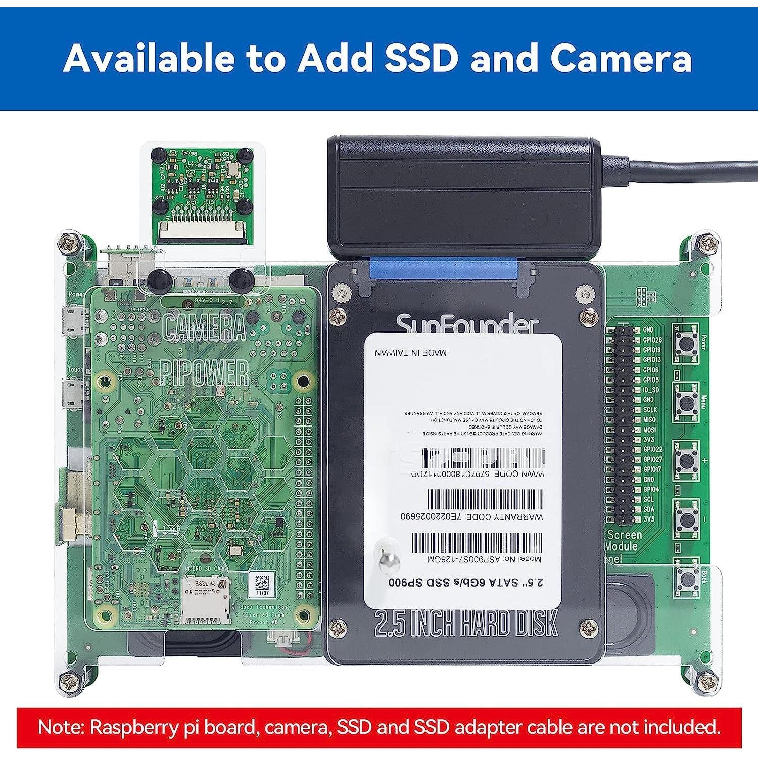 Pantalla Táctil 7" SunFounder RPI 4/5, 1024x600 IPS