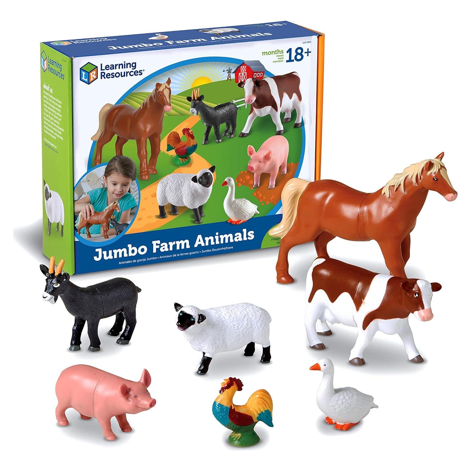 Animales de Granja Jumbo Recursos de Aprendizaje 7 Piezas