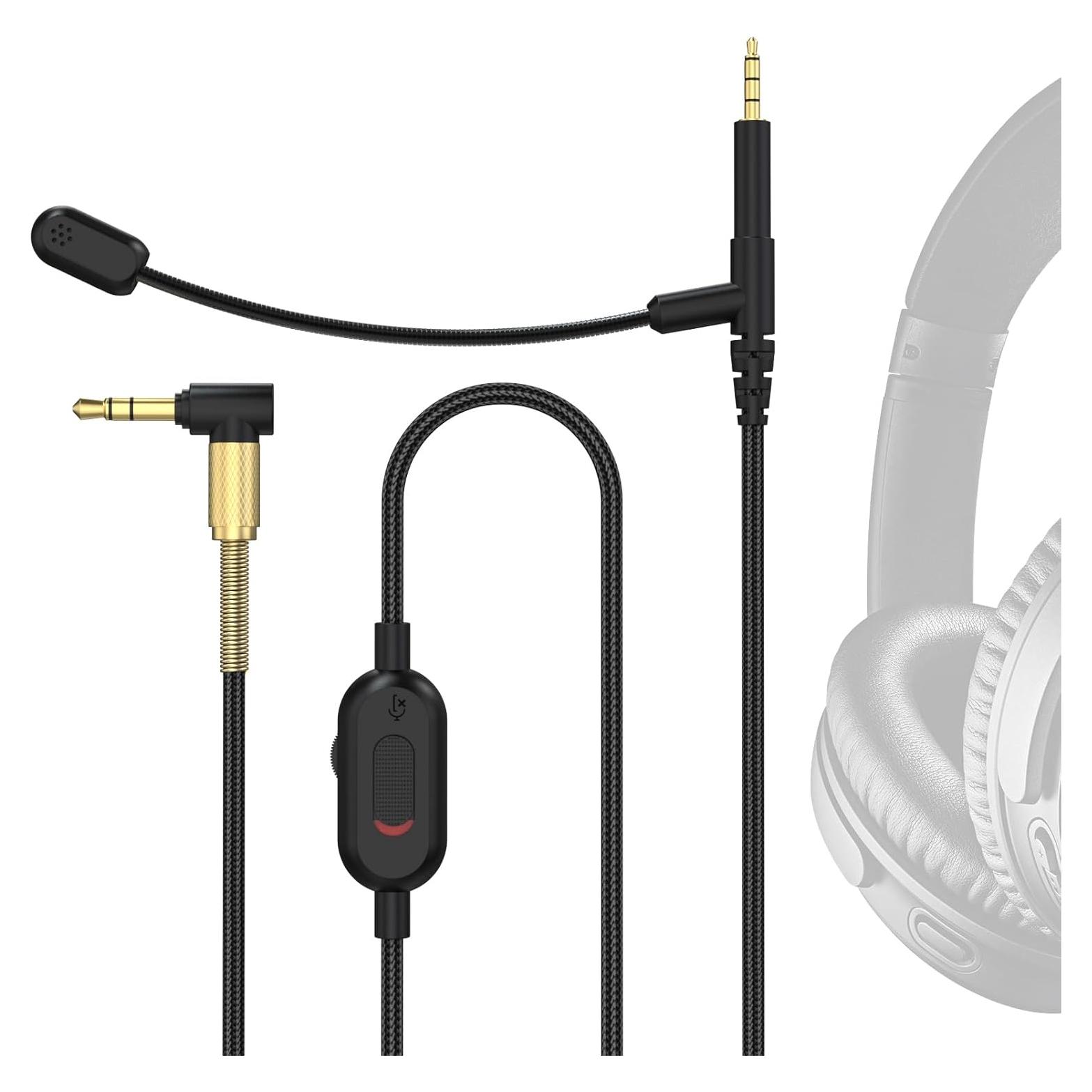 Micrófono Boom Zosvoses QC45 para Auriculares Bose y JBL 1.8m