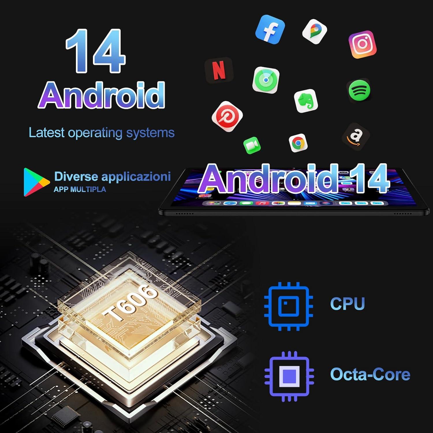 Tablet DMOAO D2 11" Android 14 128GB Octa-Core 8000mAh