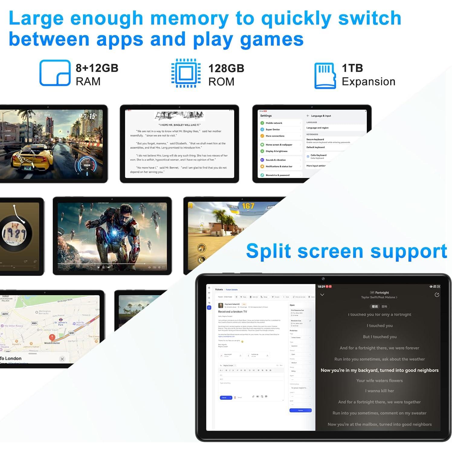 Tablet DMOAO D2 11" Android 14 128GB Octa-Core 8000mAh