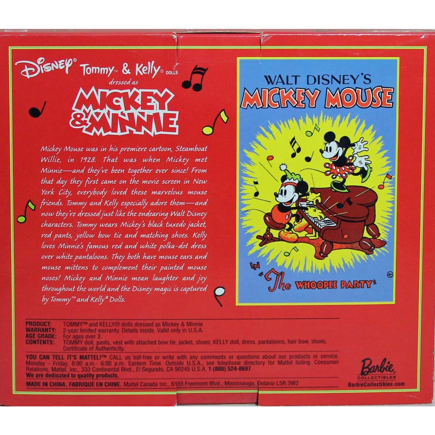 Barbie Vestidos Mickey & Minnie Tommy y Kelly 2002