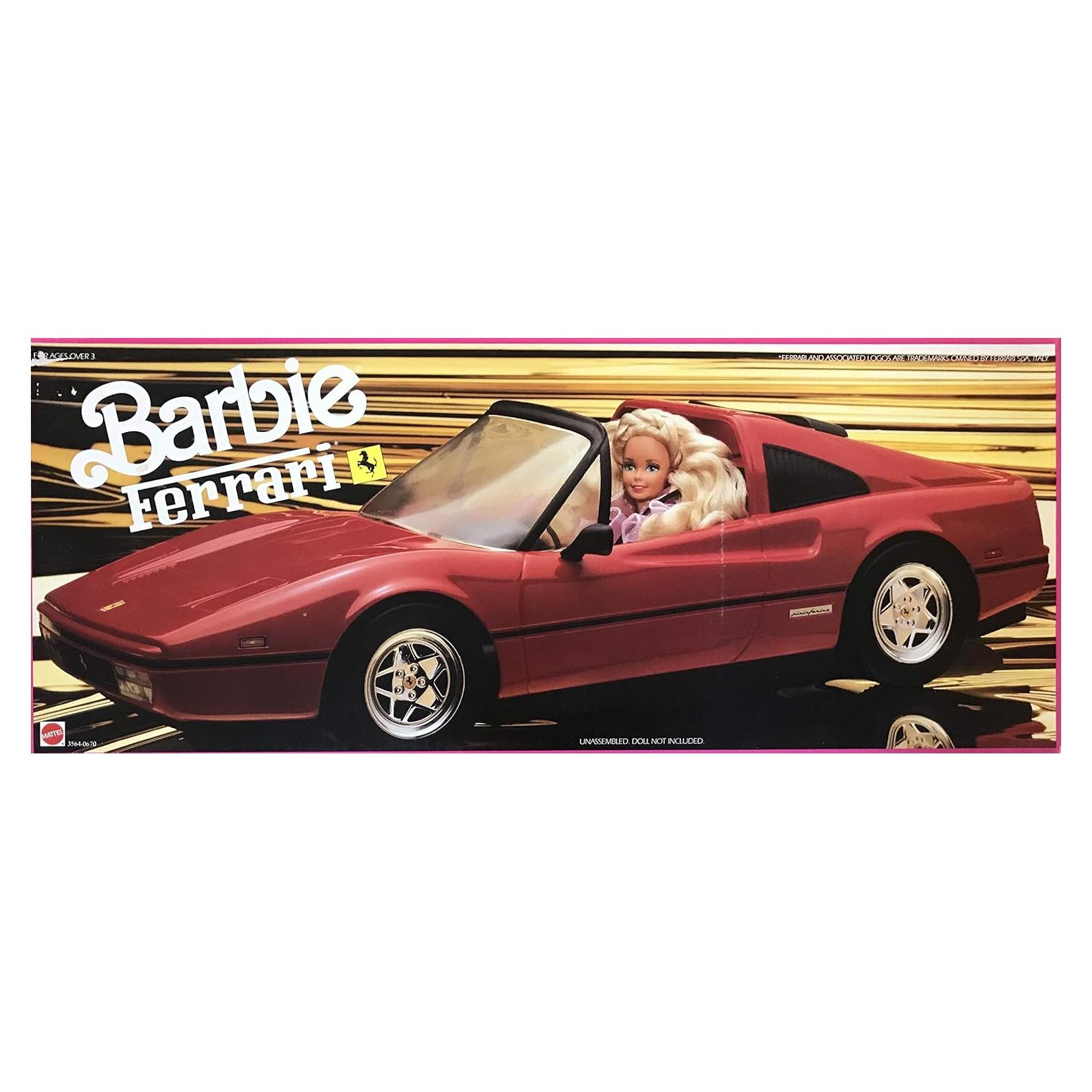 Coche Convertible Ferrari Barbie Mattel 53 cm para 2 muñecas