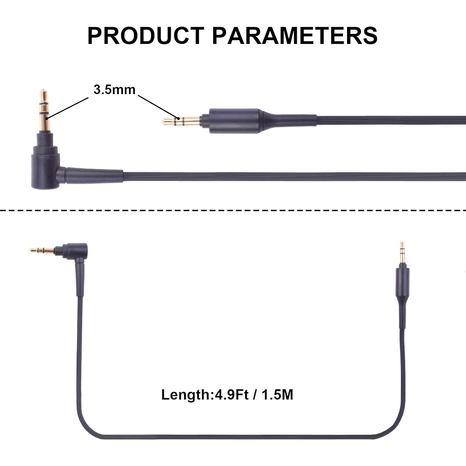 Cable de audio Aux 3.5mm para auriculares Sony - 1.5m Negro
