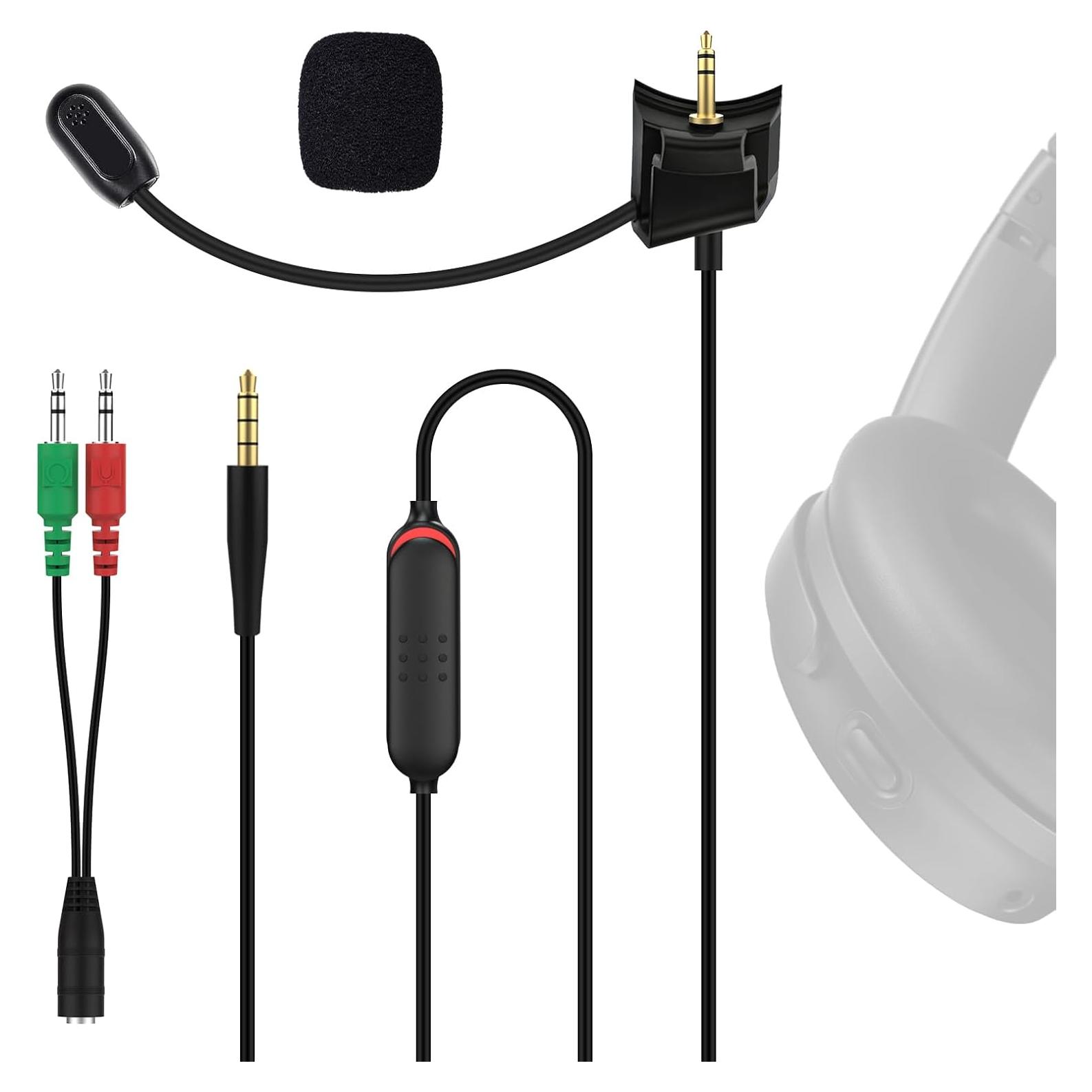 Micrófono Boom QC45 Gneinour con Divisor Y 3.5mm para Juegos