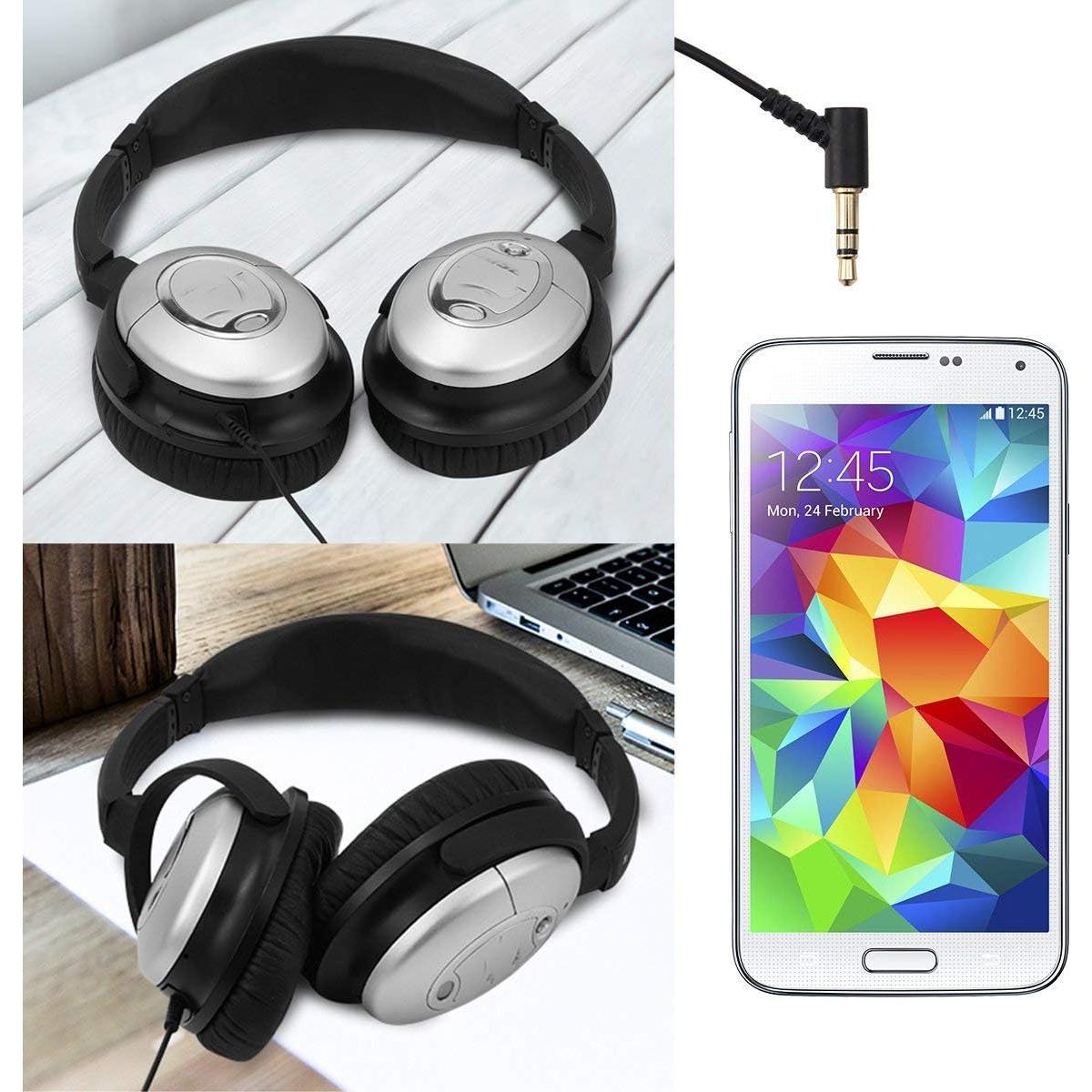 Replacement Extension Audio Cable Cord with Mic Volume Control Fit for Bose QuietComfort 15 QC15 QC2 Headphones (Black)