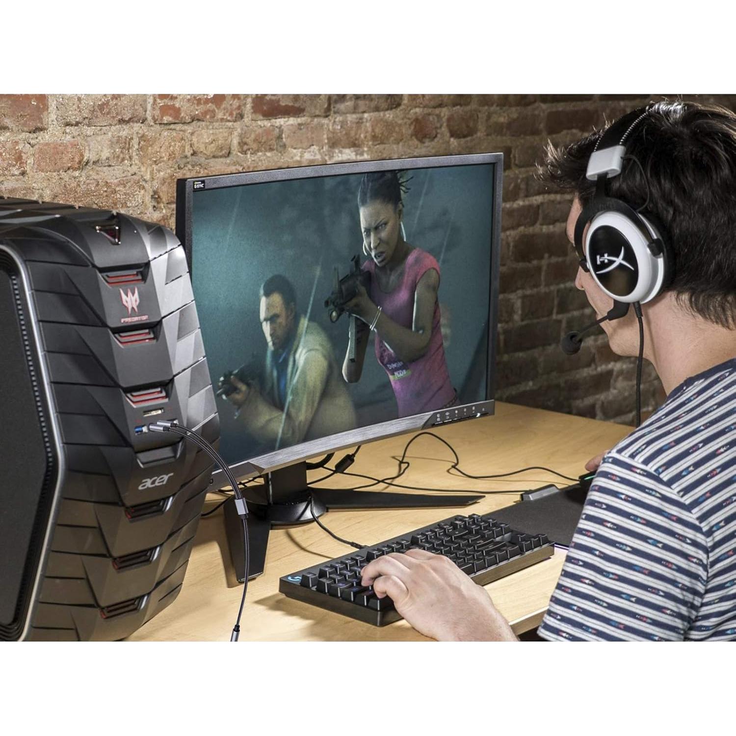 Cable divisor Y 3.5mm TRRS a dos TRS para PC LOL PARTY 30cm