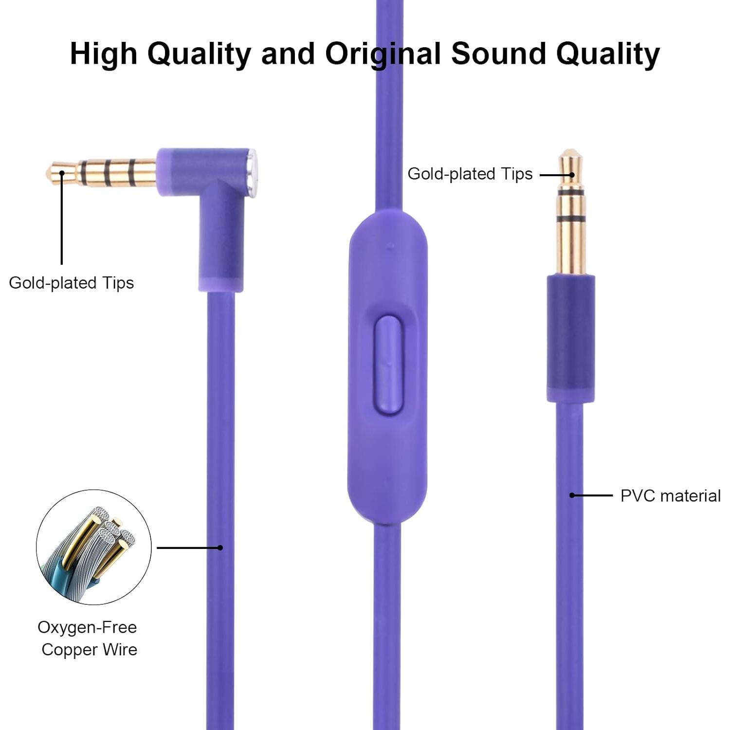 Cable de audio de reemplazo Sqrgreat 1.4m para auriculares Beats