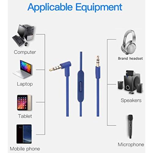 Cable de Audio 3.5mm Xivip con Micrófono y Control Remoto 1.4m Azul