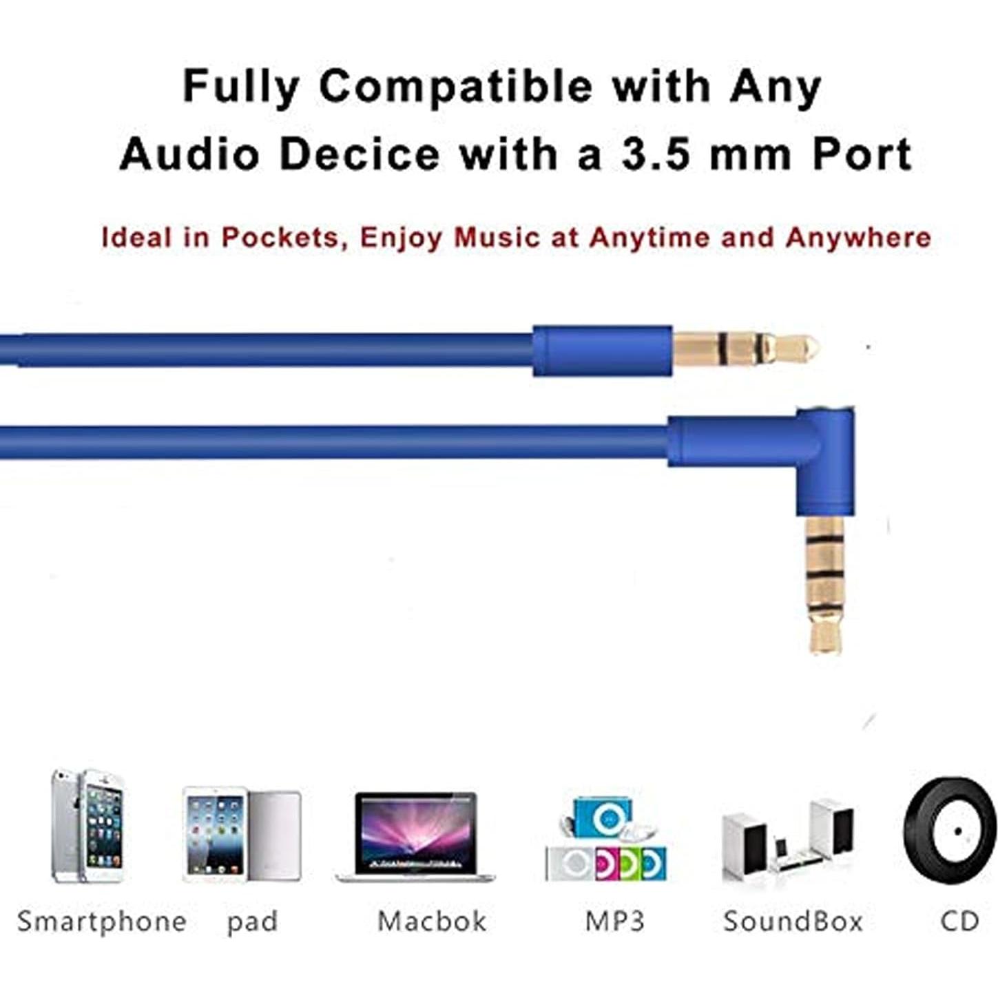 Cable de Audio 3.5mm Xivip con Micrófono y Control Remoto 1.4m Azul