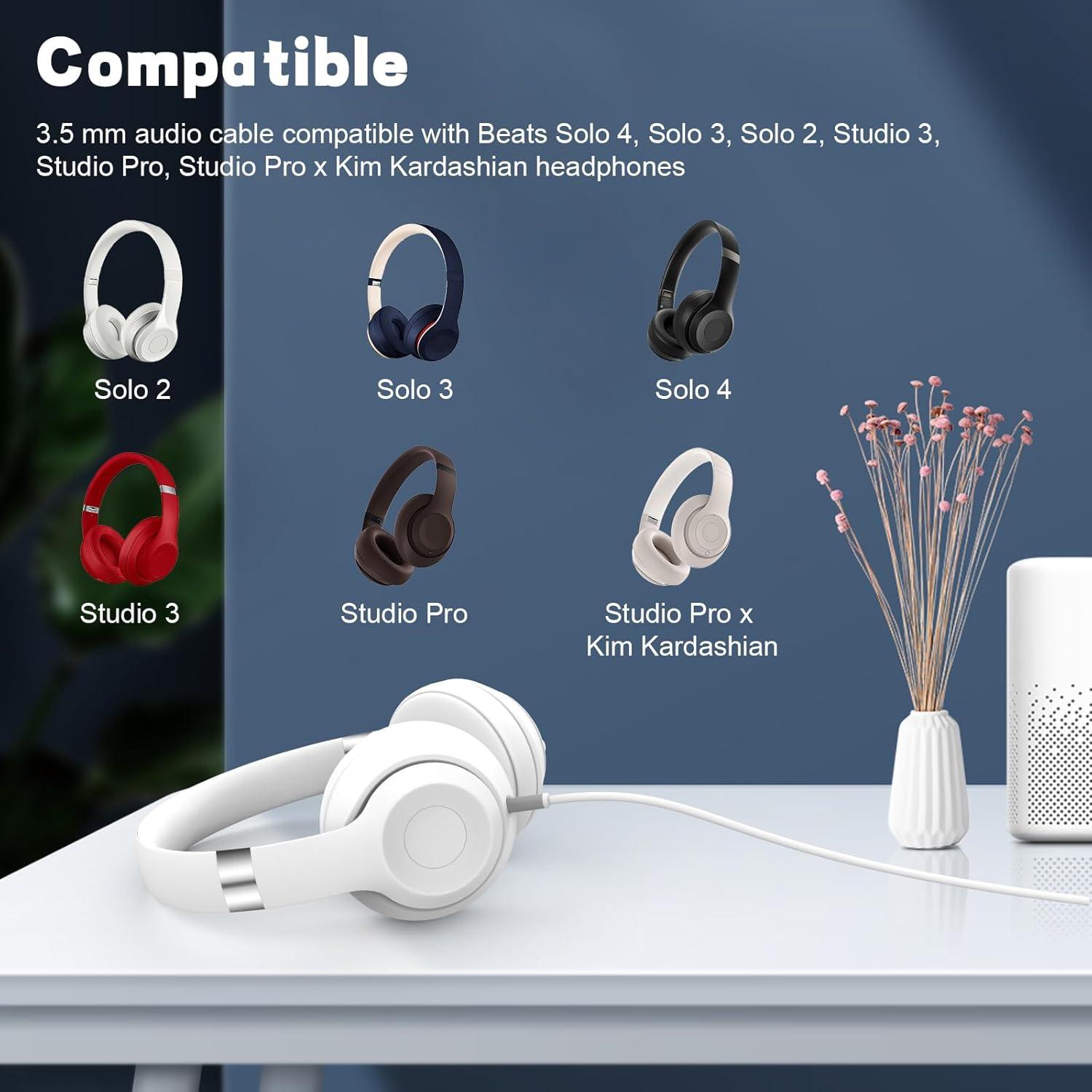 Cable de audio 3.5mm Gneinour para Beats Studio Pro y Solo