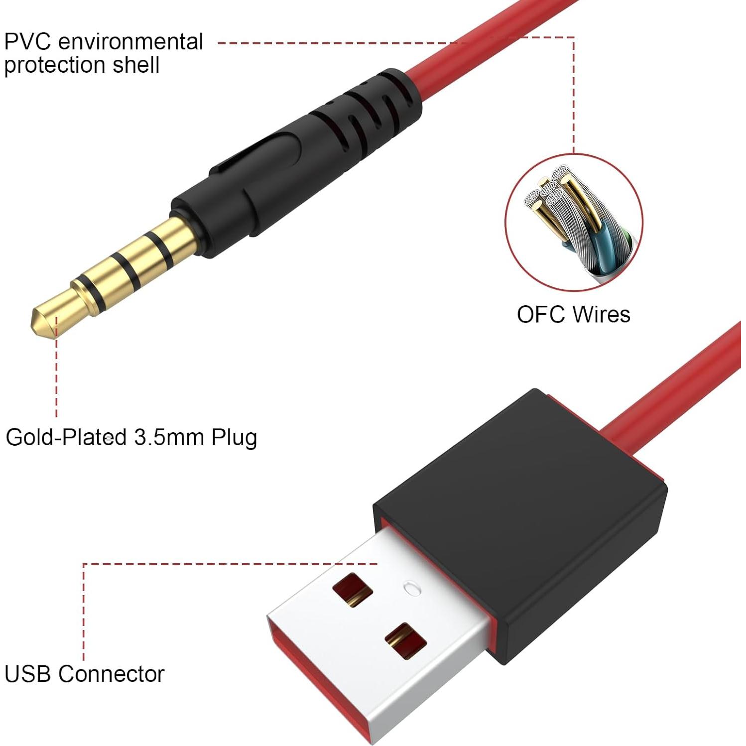 Cable de Carga USB a Jack 3.5mm Alitutumao 1.0m para Beats