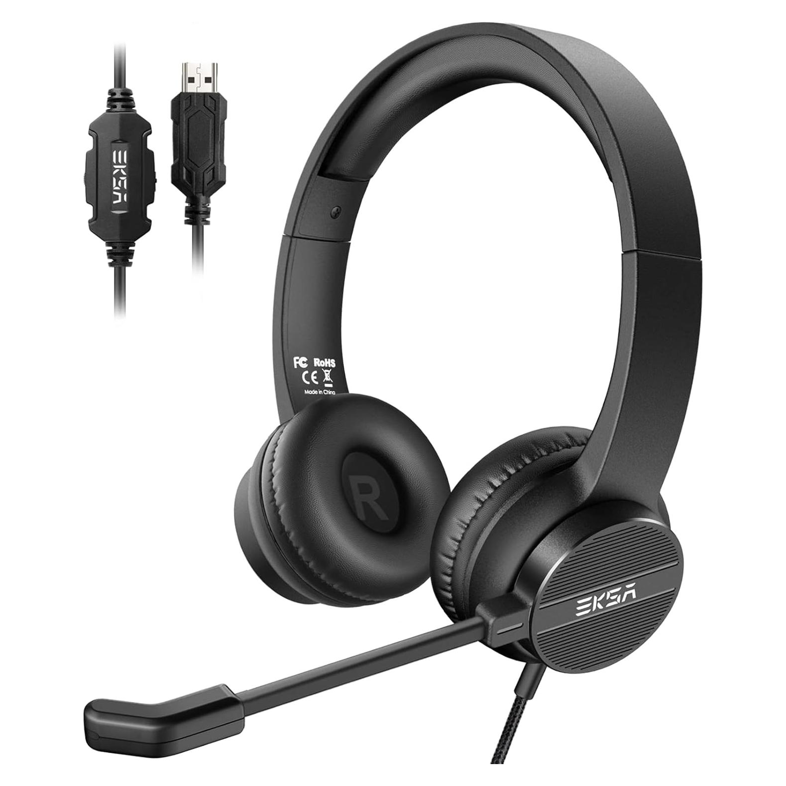 Auriculares USB EKSA H12E con micrófono y cancelación de ruido