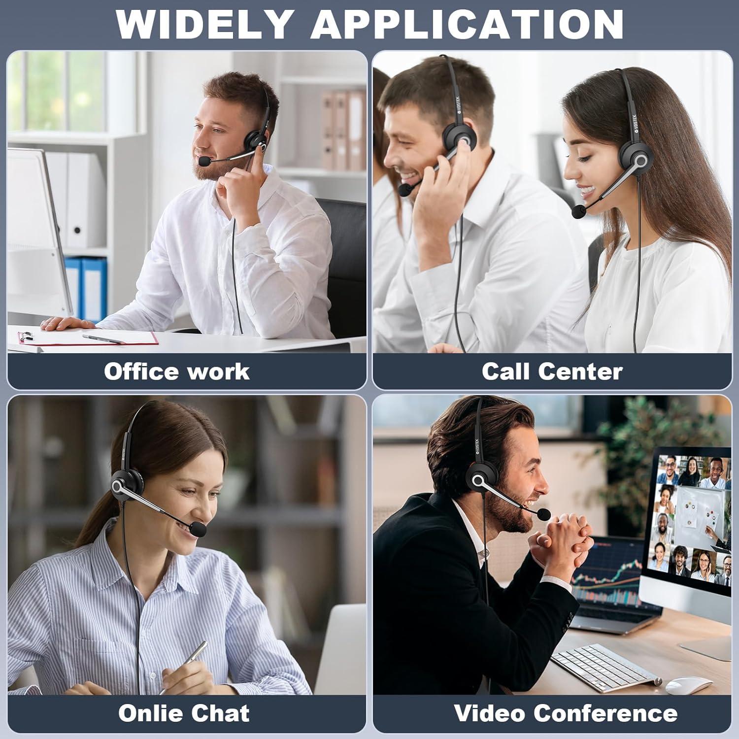 Auriculares USB Voistek Mono con Micrófono y Cancelación de Ruido