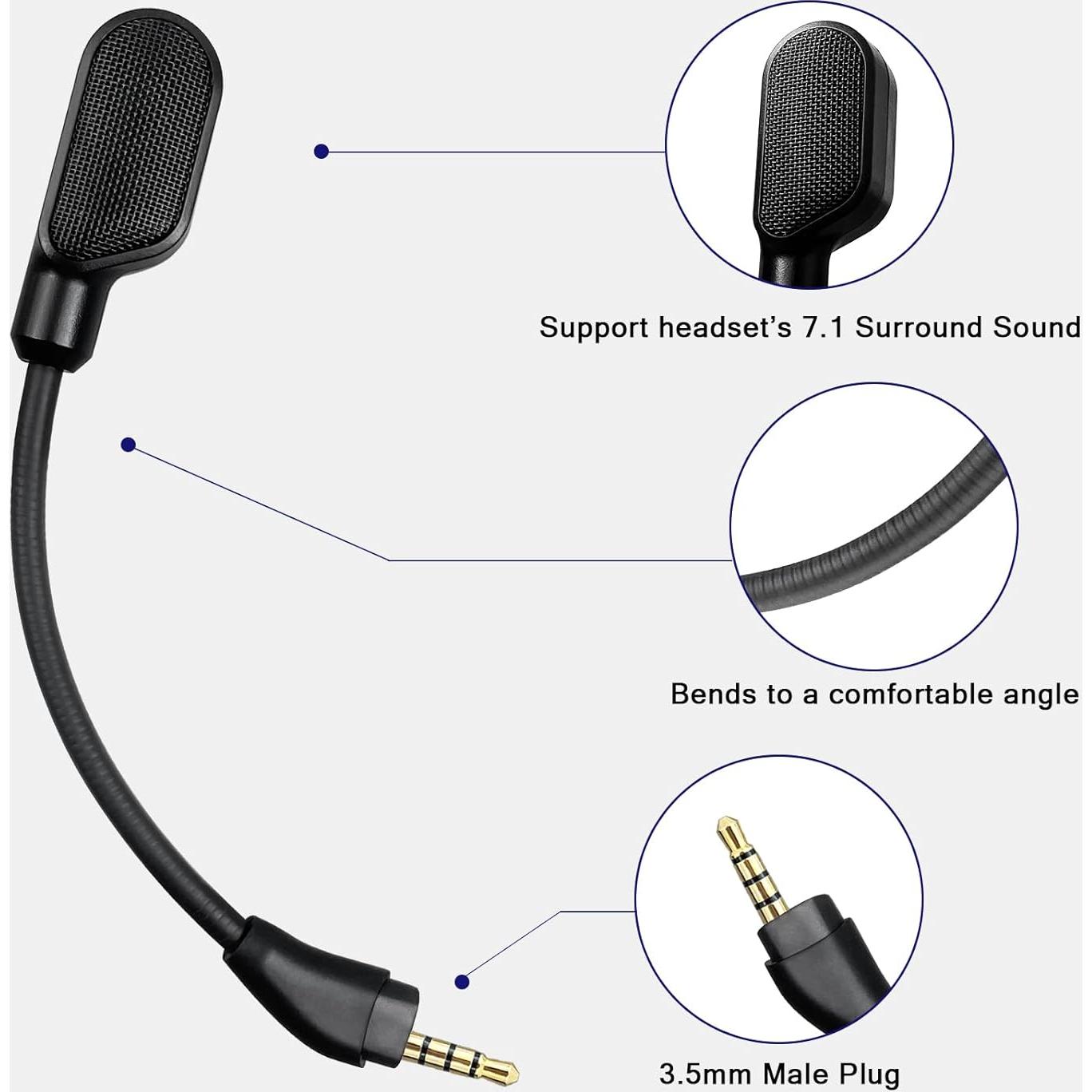 Micrófono de Reemplazo REEYEAR para Auriculares HyperX Cloud III