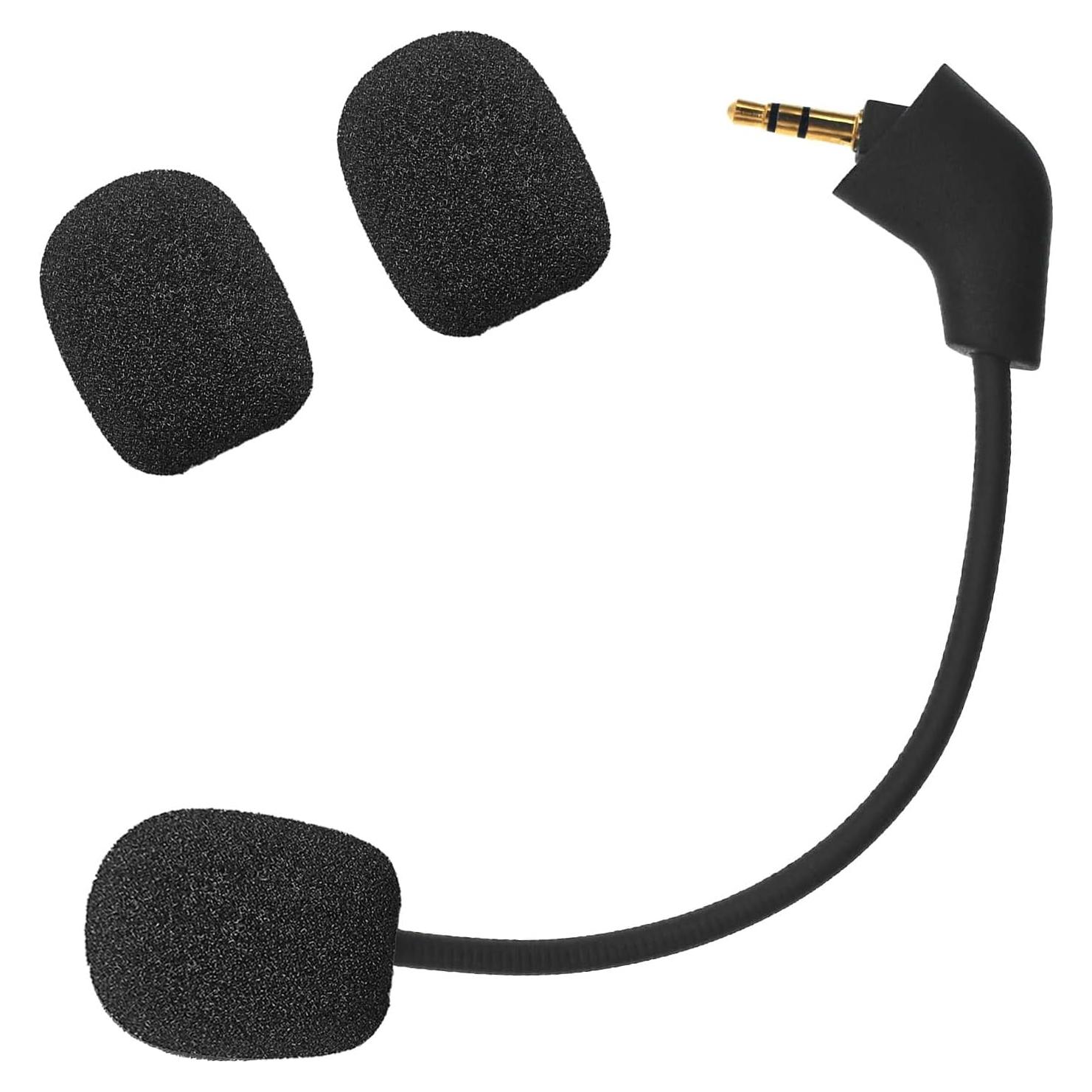 Mic Replacement Microphone Boom fits for HyperX Cloud, Cloud X, Cloud II, Cloud Core, Cloud Pro Silver (Old Version Before 2021) Gaming Headsets, Noise Cancelling 3.5mm Jack, Black