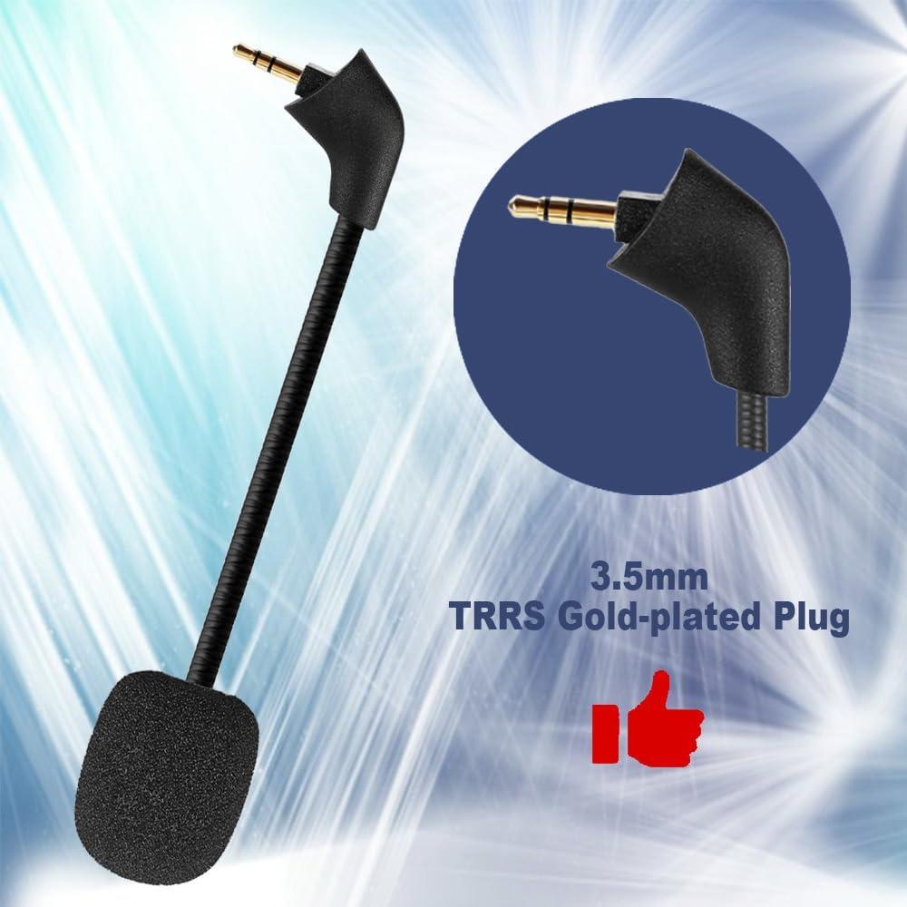 Mic Replacement Microphone Boom fits for HyperX Cloud, Cloud X, Cloud II, Cloud Core, Cloud Pro Silver (Old Version Before 2021) Gaming Headsets, Noise Cancelling 3.5mm Jack, Black