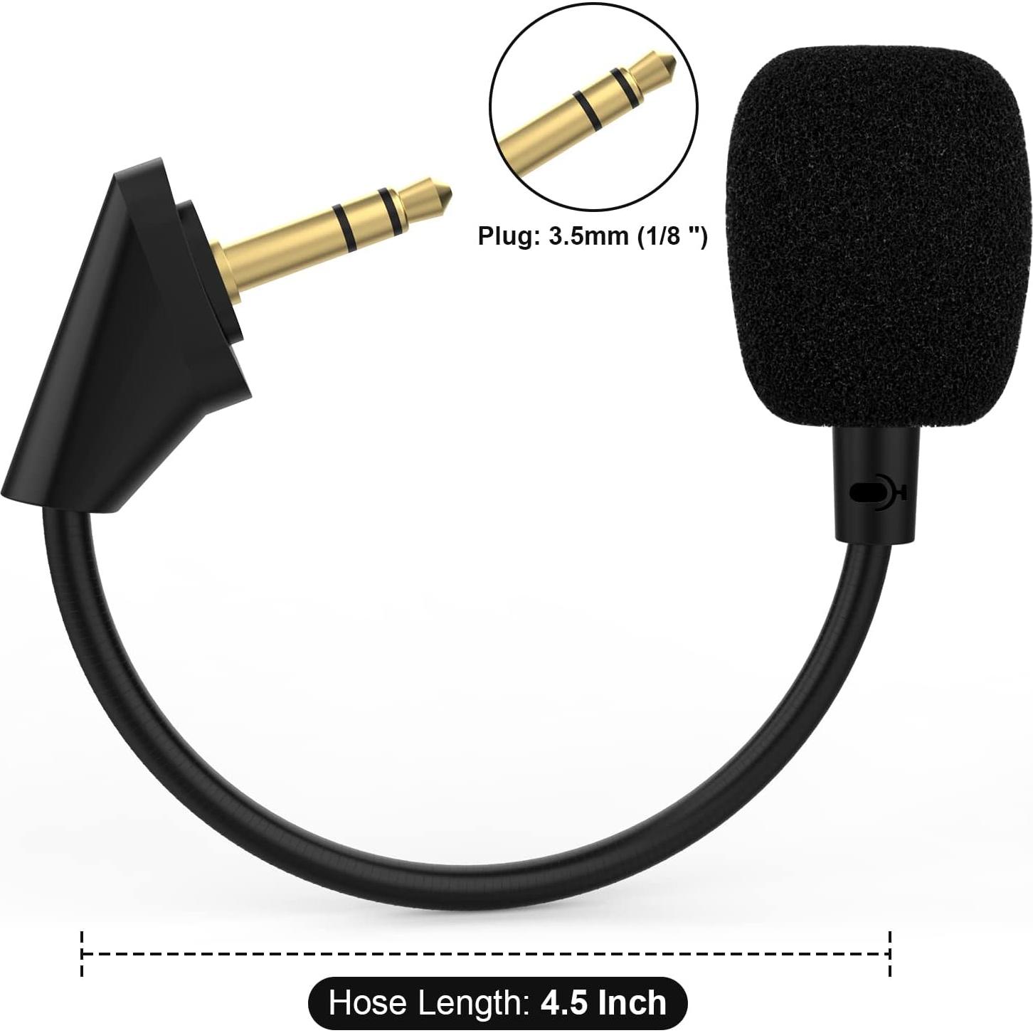 Replacement 3.5mm Detachable Microphone for Kingston HyperX Cloud Alpha S HyperX Cloud Alpha Gaming Headset, Metal Hose Mic Equipped with A Foam Cover