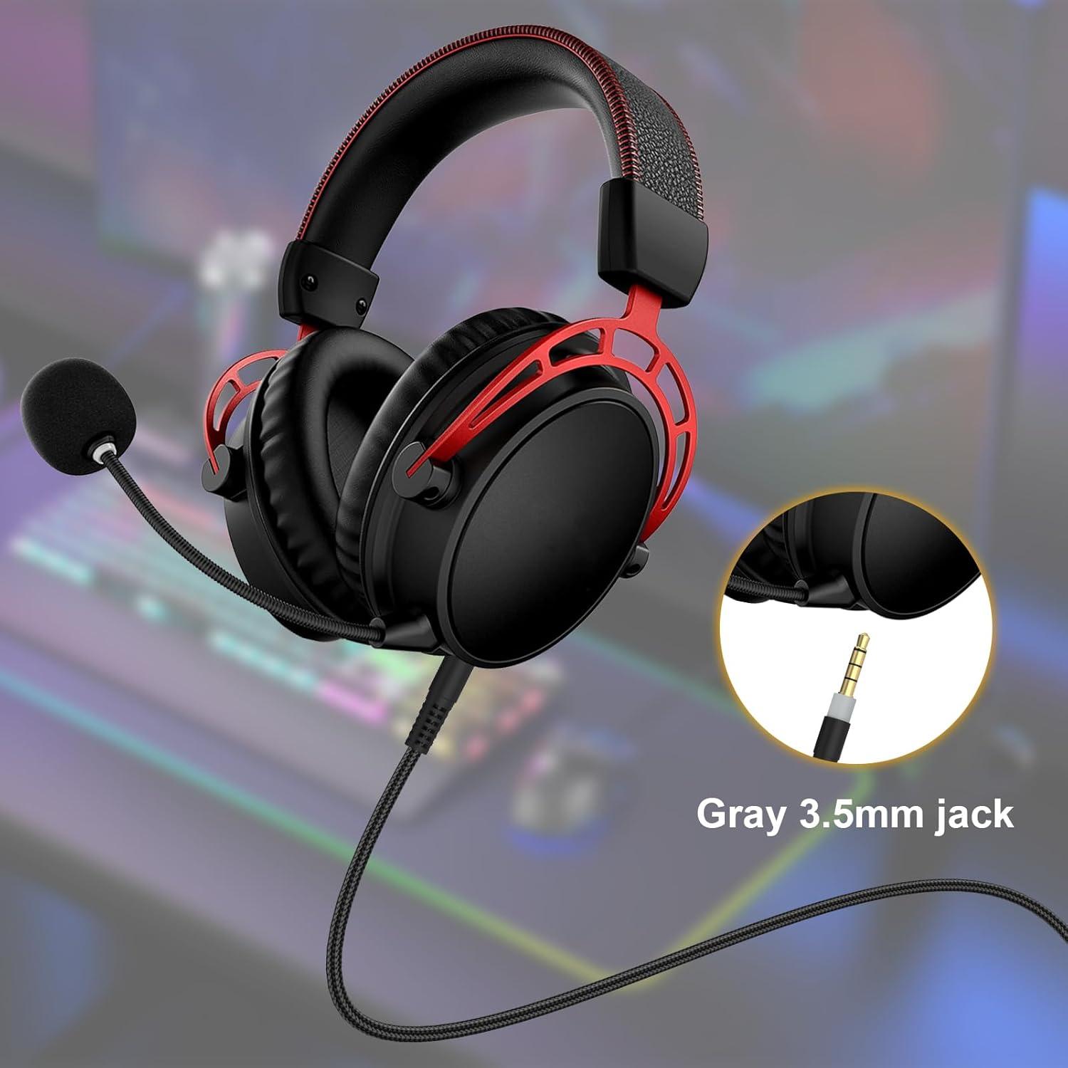 Cable de Audio de Reemplazo 1.5m Auhsuxo para HyperX Cloud Alpha