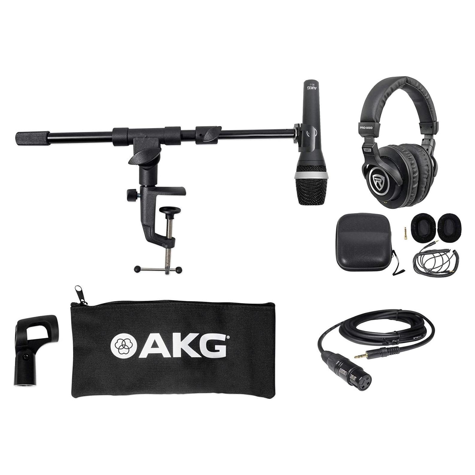 Paquete de Grabación AKG D5C + Soporte y Auriculares Rockville