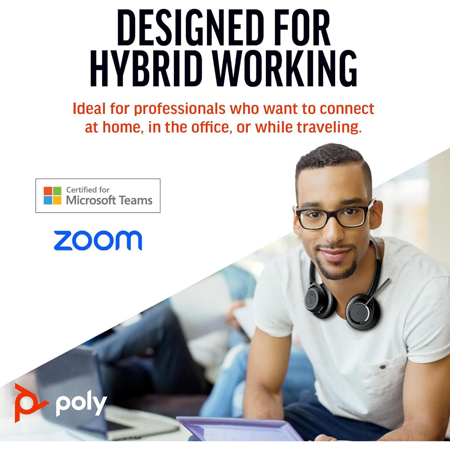 Auricular Inalámbrico Poly Voyager Focus UC con Base de Carga