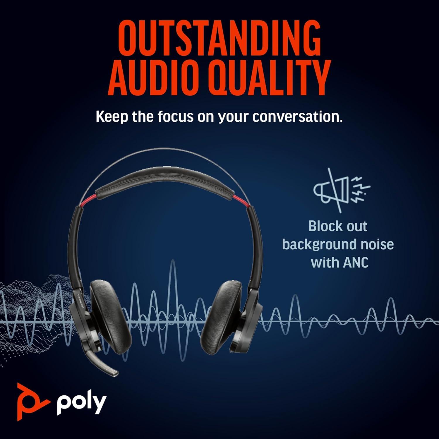 Auricular Inalámbrico Poly Voyager Focus UC con Base de Carga