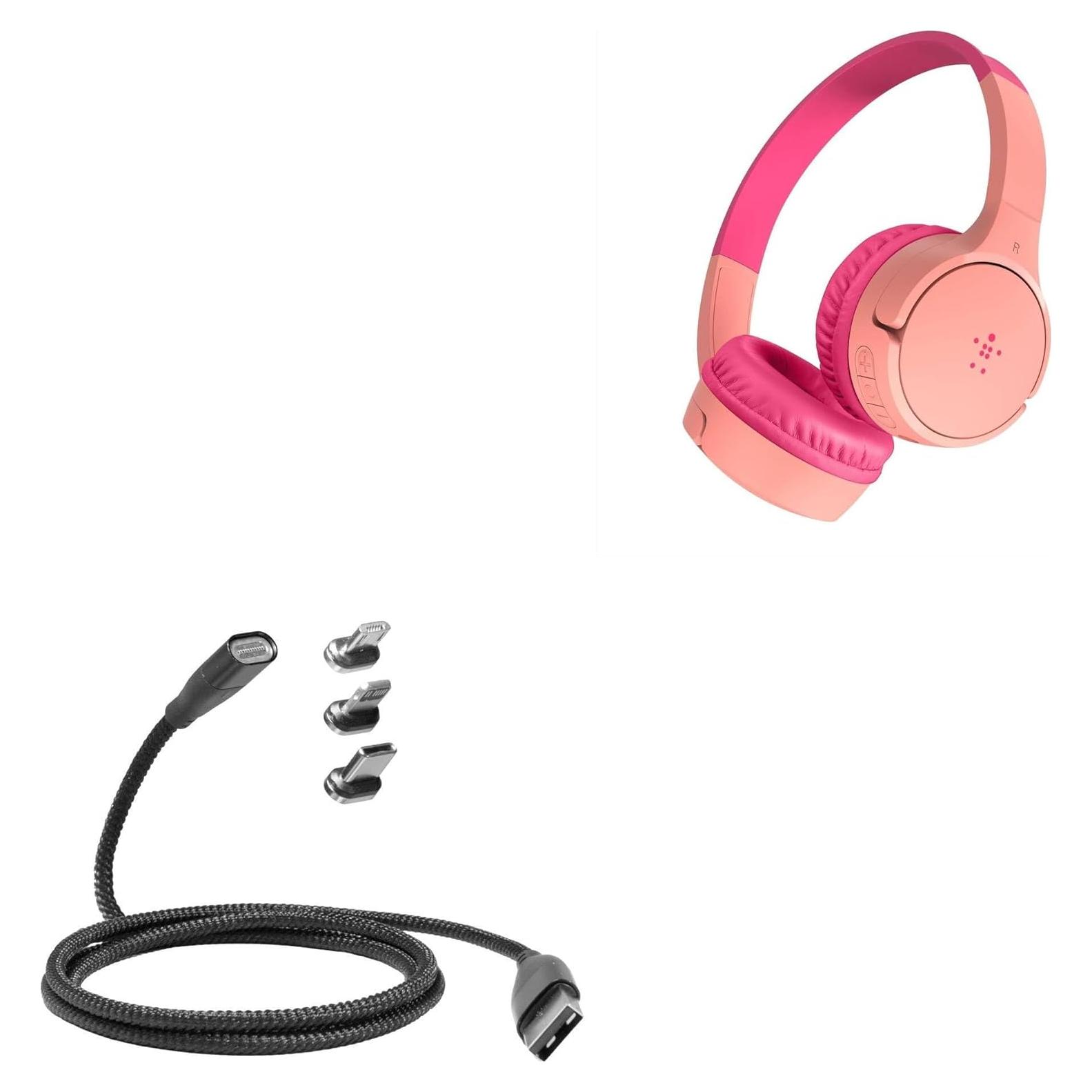 Cable MagnetoSnap BoxWave 100W USB-C y Micro USB - Negro