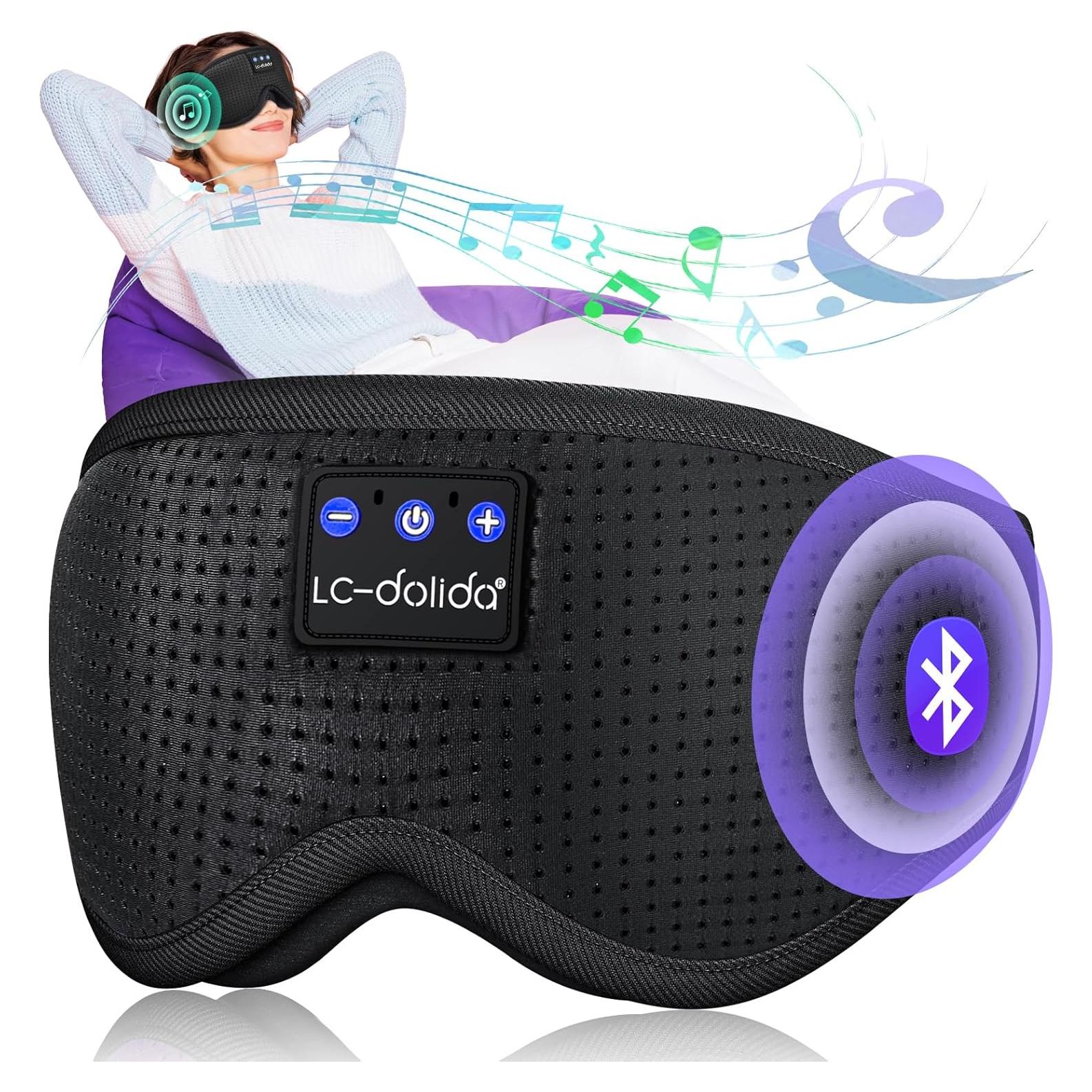 Auriculares para dormir Bluetooth LC-dolida, máscara 3D Obsidiana