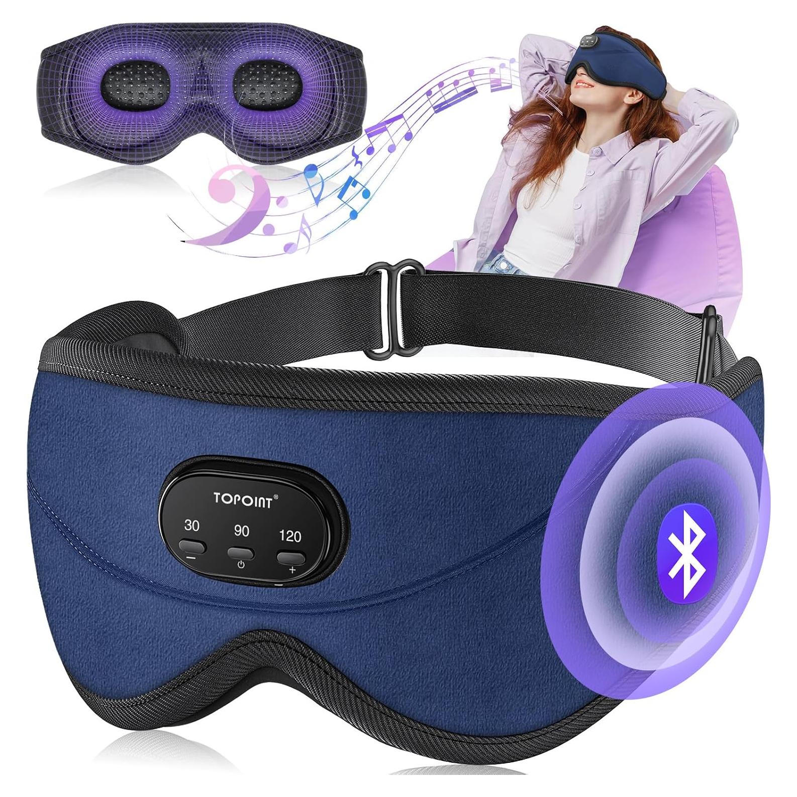 Máscara de Sueño TOPOINT con Bluetooth 5.4 y Ruido Blanco