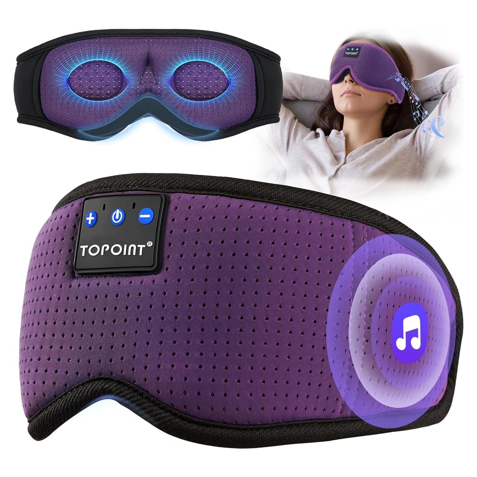 Máscara de Sueño Bluetooth TOPOINT 3D con Cancelación de Ruido