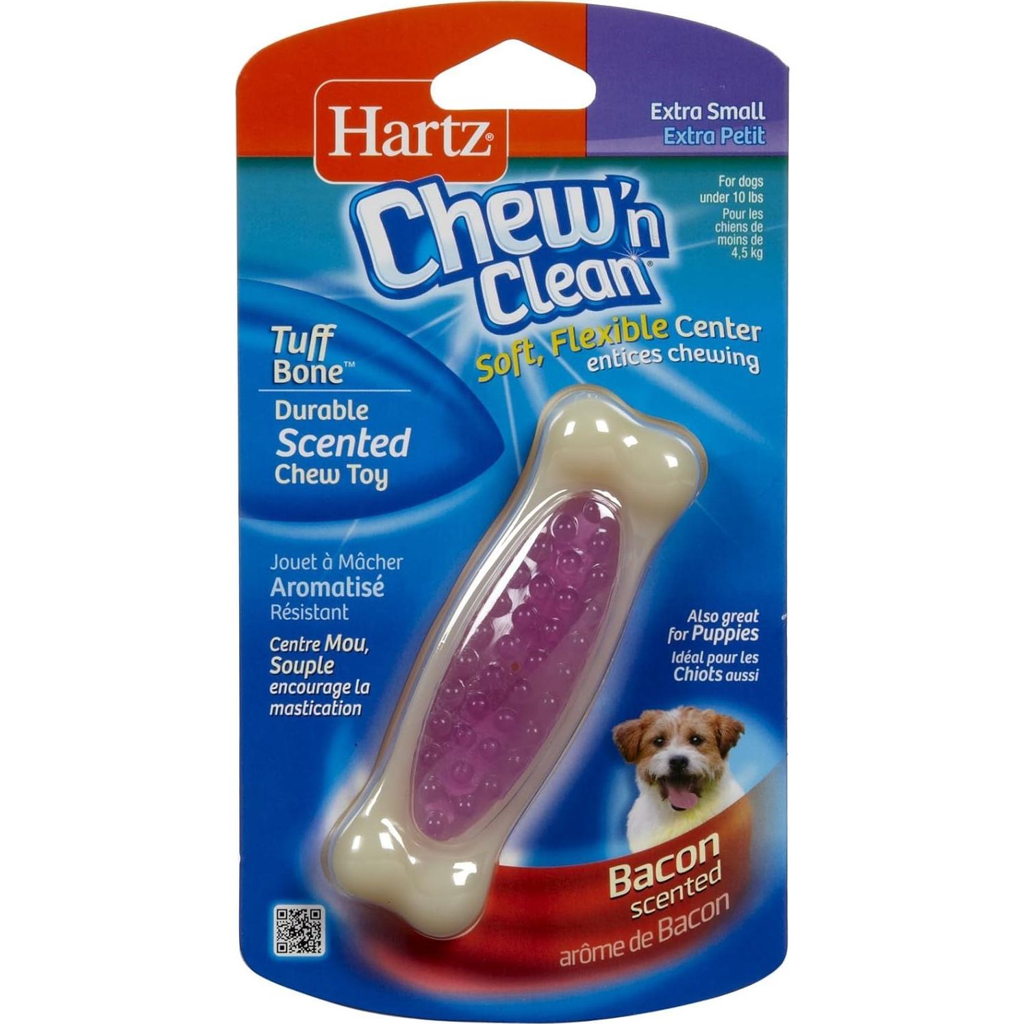 Hartz Tuff Bone Extra Pequeño Aroma a Tocino 2,54x9,91x18,29cm