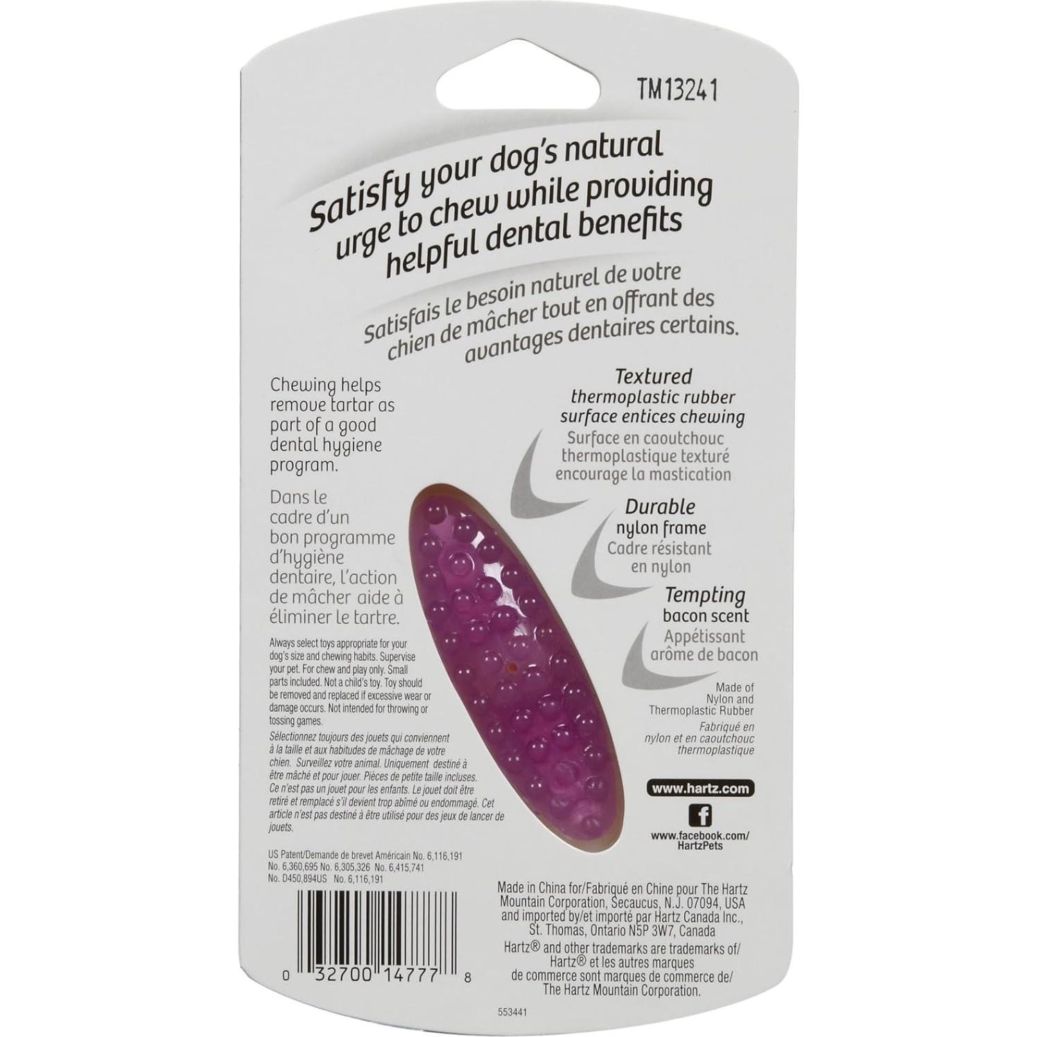 Hartz Tuff Bone Extra Pequeño Aroma a Tocino 2,54x9,91x18,29cm