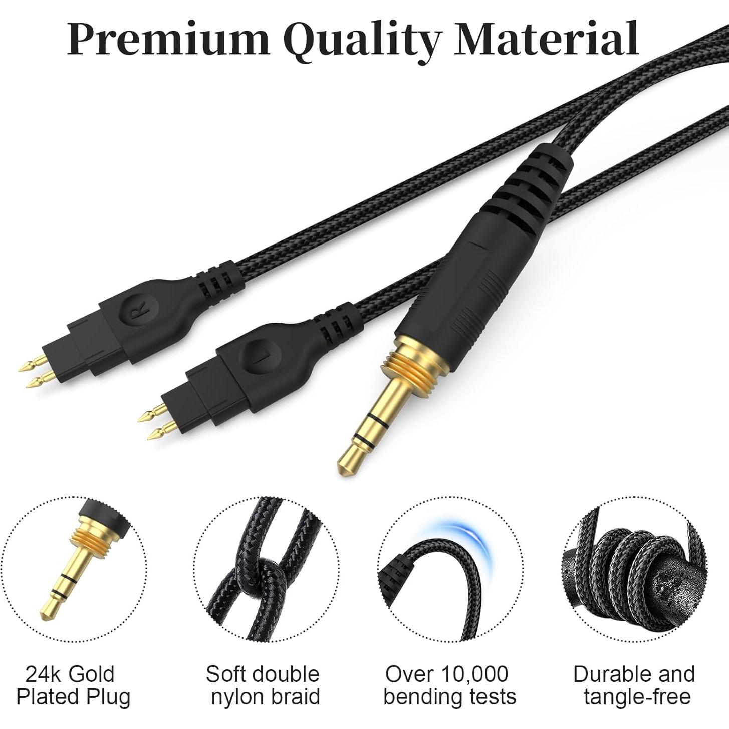 Cable de Reemplazo HD650 Gneinour 2m para Auriculares Sennheiser