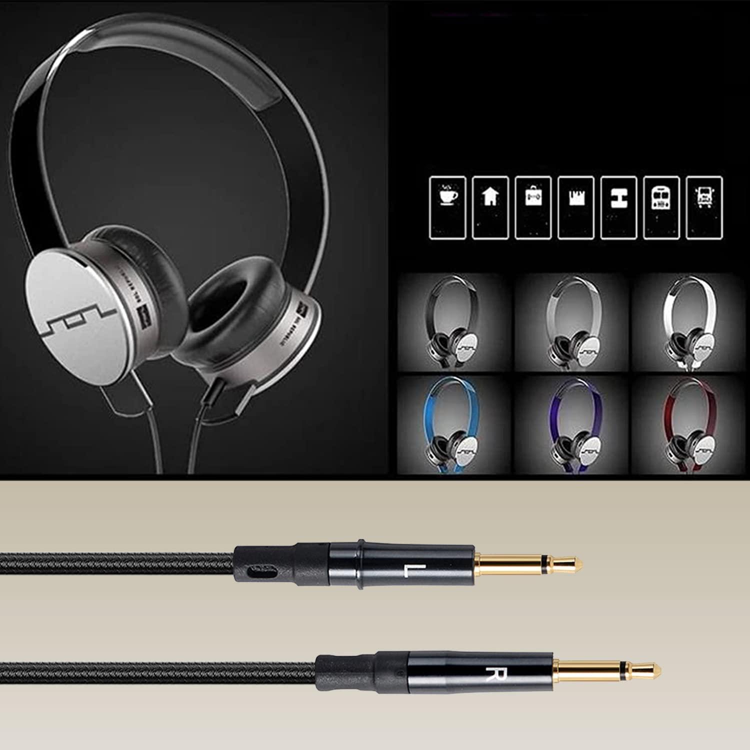 FAAEAL Audio Replacement Cable Compatible with Sol Republic Master Tracks HD V8 V10 V12 Sol Republic X3,Hifiman HE400S HE400i HE-350 HE1000 Headphones,2.5mm to Dual 2.5mm Plug/4.9ft