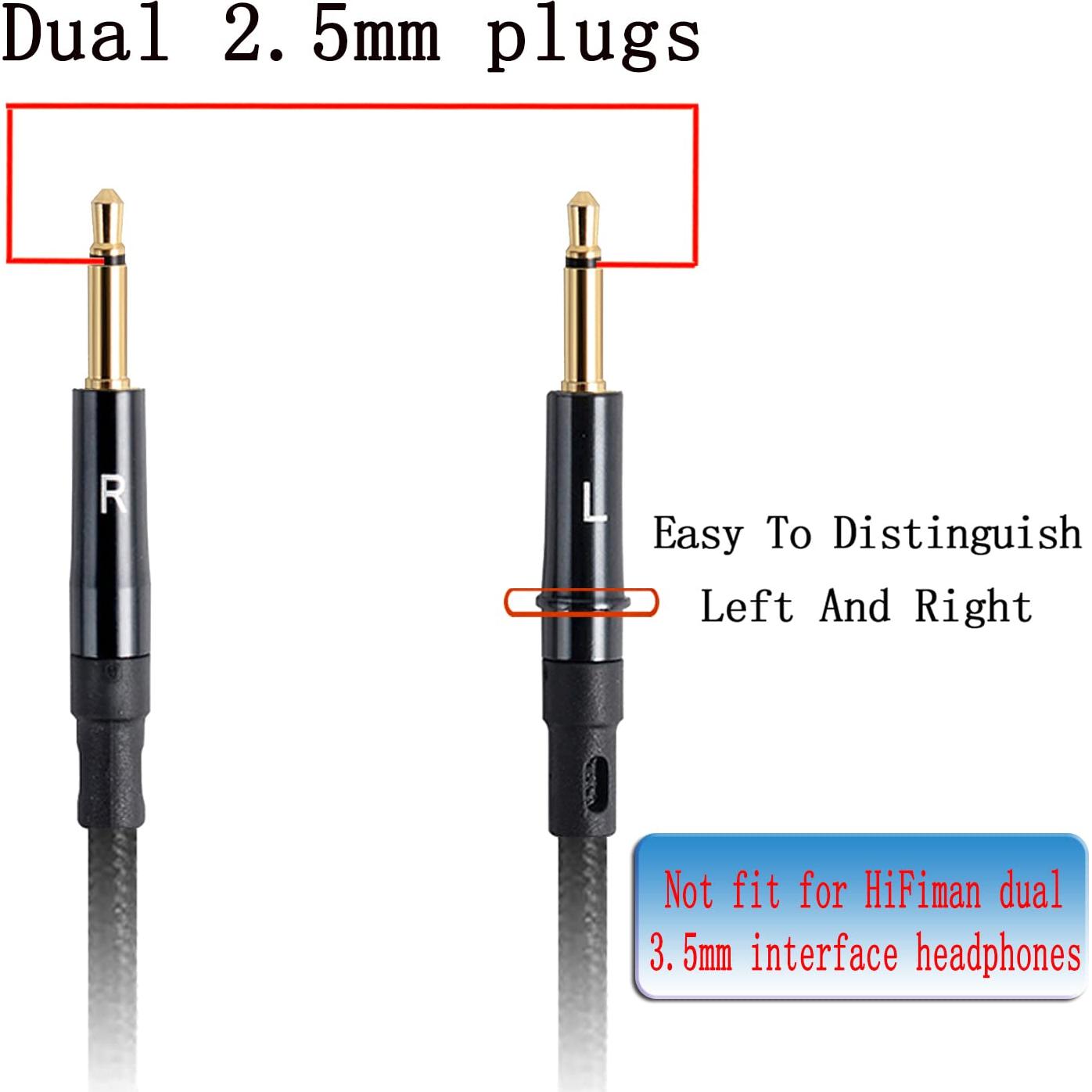 FAAEAL Audio Replacement Cable Compatible with Sol Republic Master Tracks HD V8 V10 V12 Sol Republic X3,Hifiman HE400S HE400i HE-350 HE1000 Headphones,2.5mm to Dual 2.5mm Plug/4.9ft