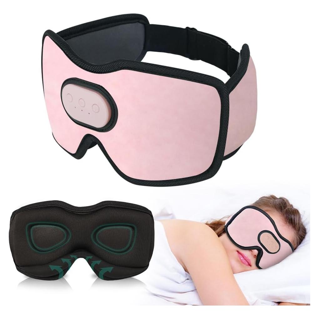 Máscara de Sueño Inalámbrica SYPVRY Rosa con Auriculares Bluetooth