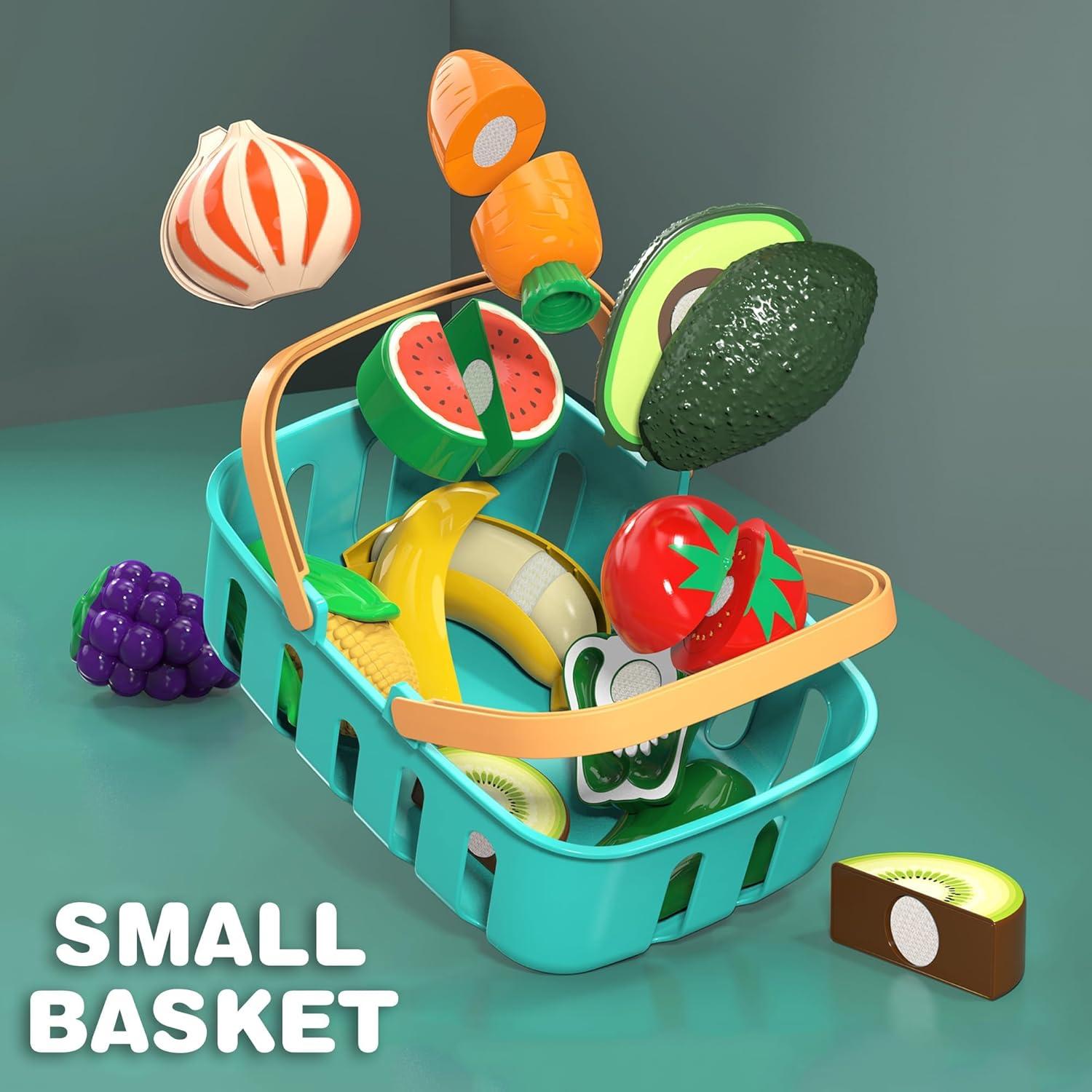 Set de Comida de Juego MOEAWS 28 Piezas Frutas y Verduras