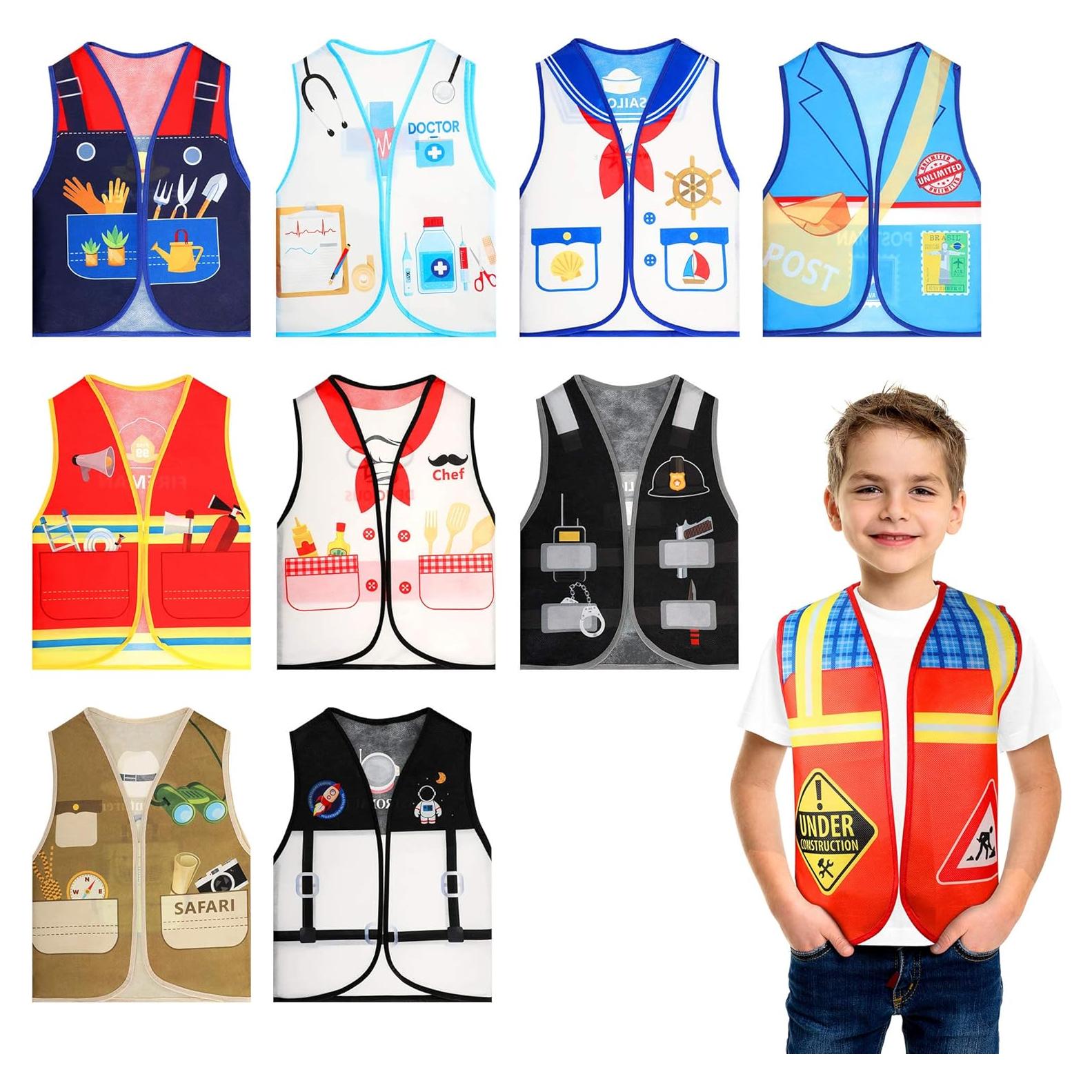 Geyoga 10 Chalecos de Disfraz para Niños 3-5 Años