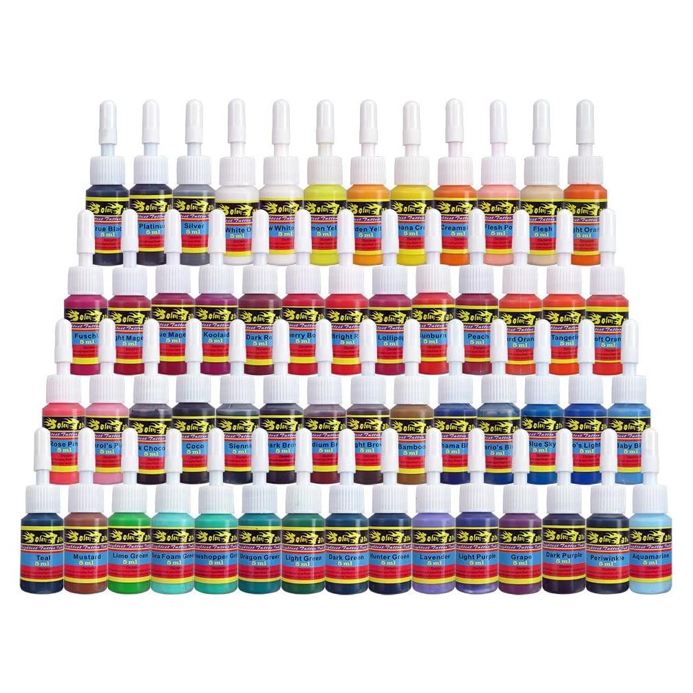 Juego de Tintas para Tatuajes Solong 54 Colores 5ml