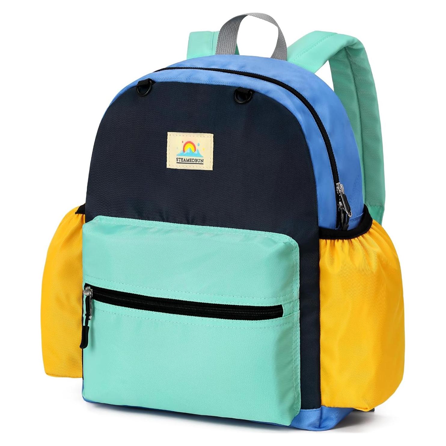 Mochila para Niños STEAMEDBUN 15" Acolchada Azul y Naranja