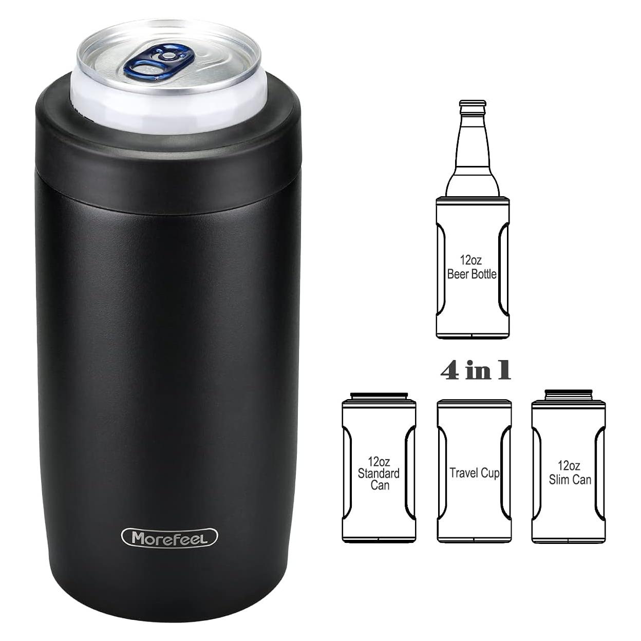 Enfriador de Latas 4 en 1 MoreFeel Acero Inoxidable Negro