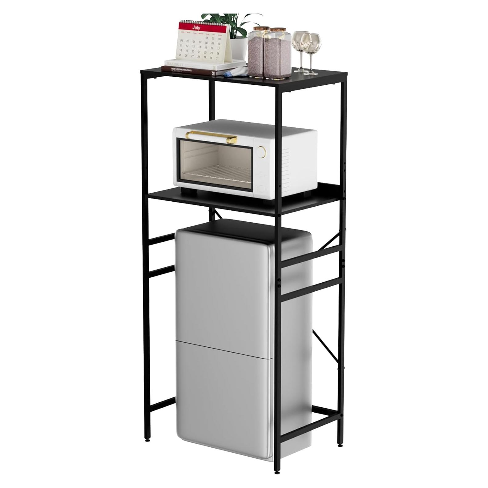 Estante Ajustable para Mini Nevera QieerHior Negro 2 Niveles